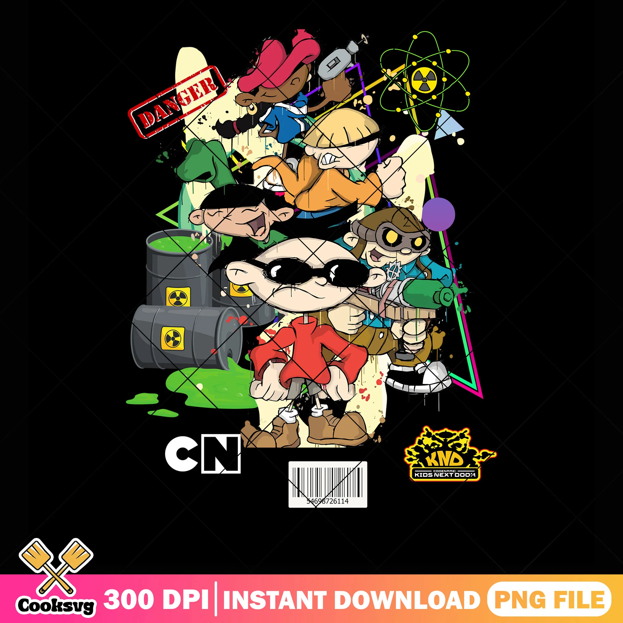 Retro style Codename Kids Next Door 90s png, classic cartoon png