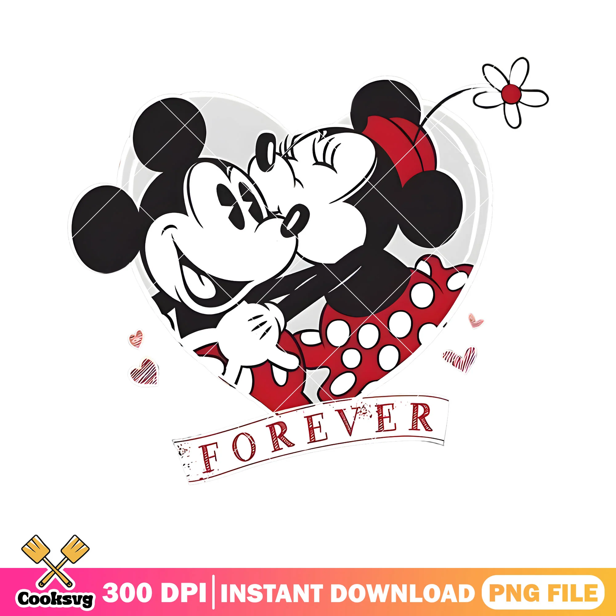 Retro valentiens disney png, mickey mouse png, disney vibes png