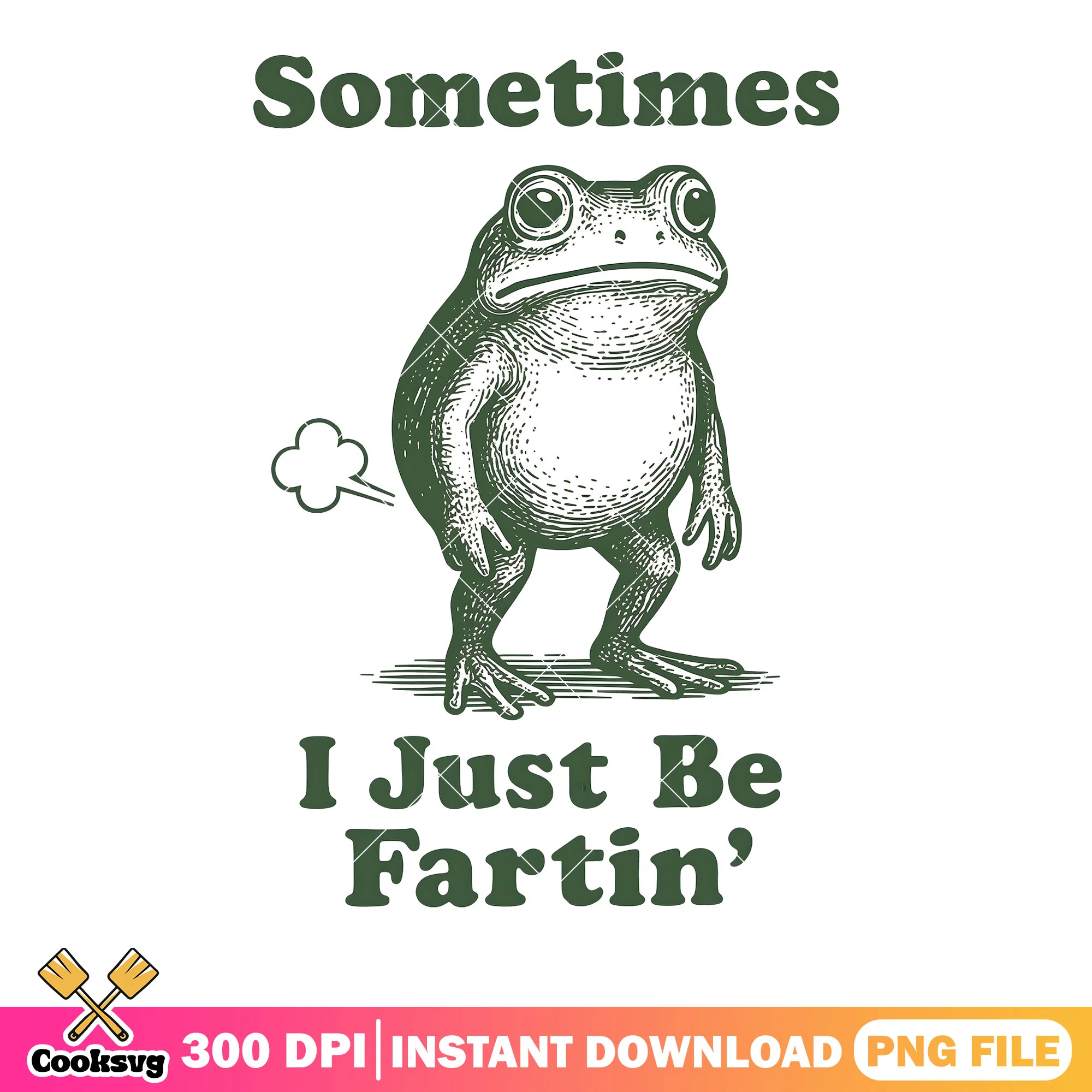 Retron frog fartin png, vintage art png, funny frog png