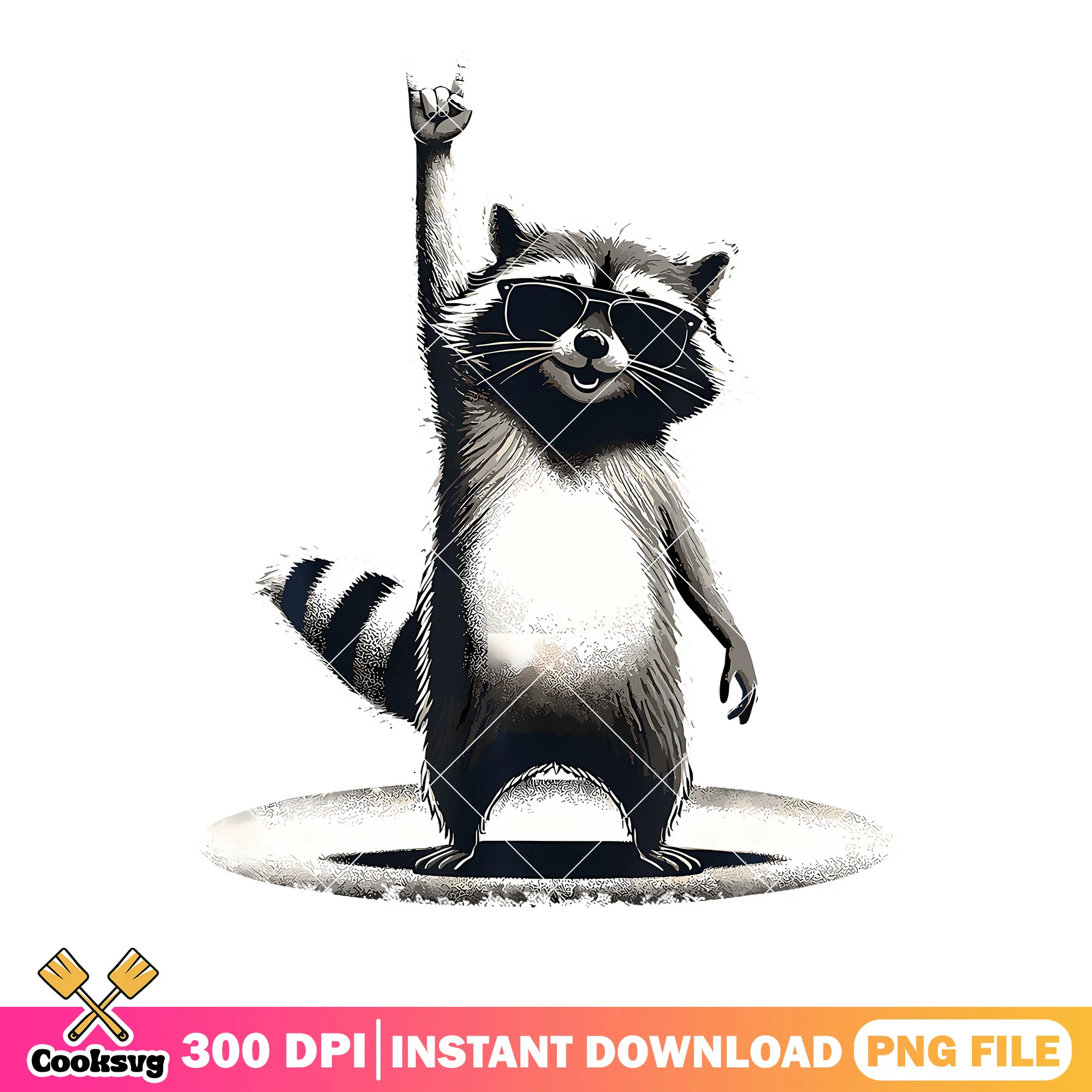 Rock music racoon gifts png, rock music png, baby racoon png