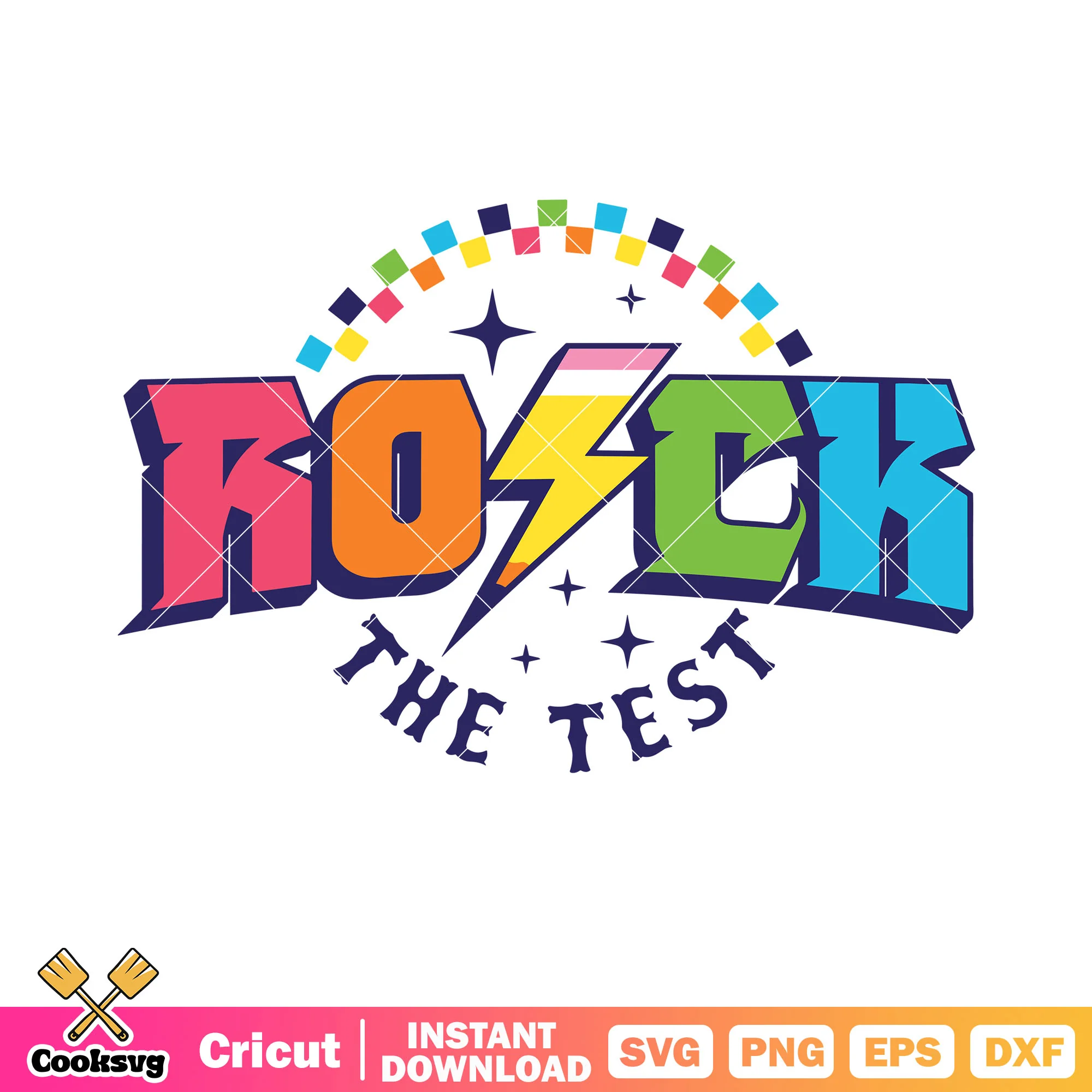 Rock the test svg, yellow lightning svg, starry night svg