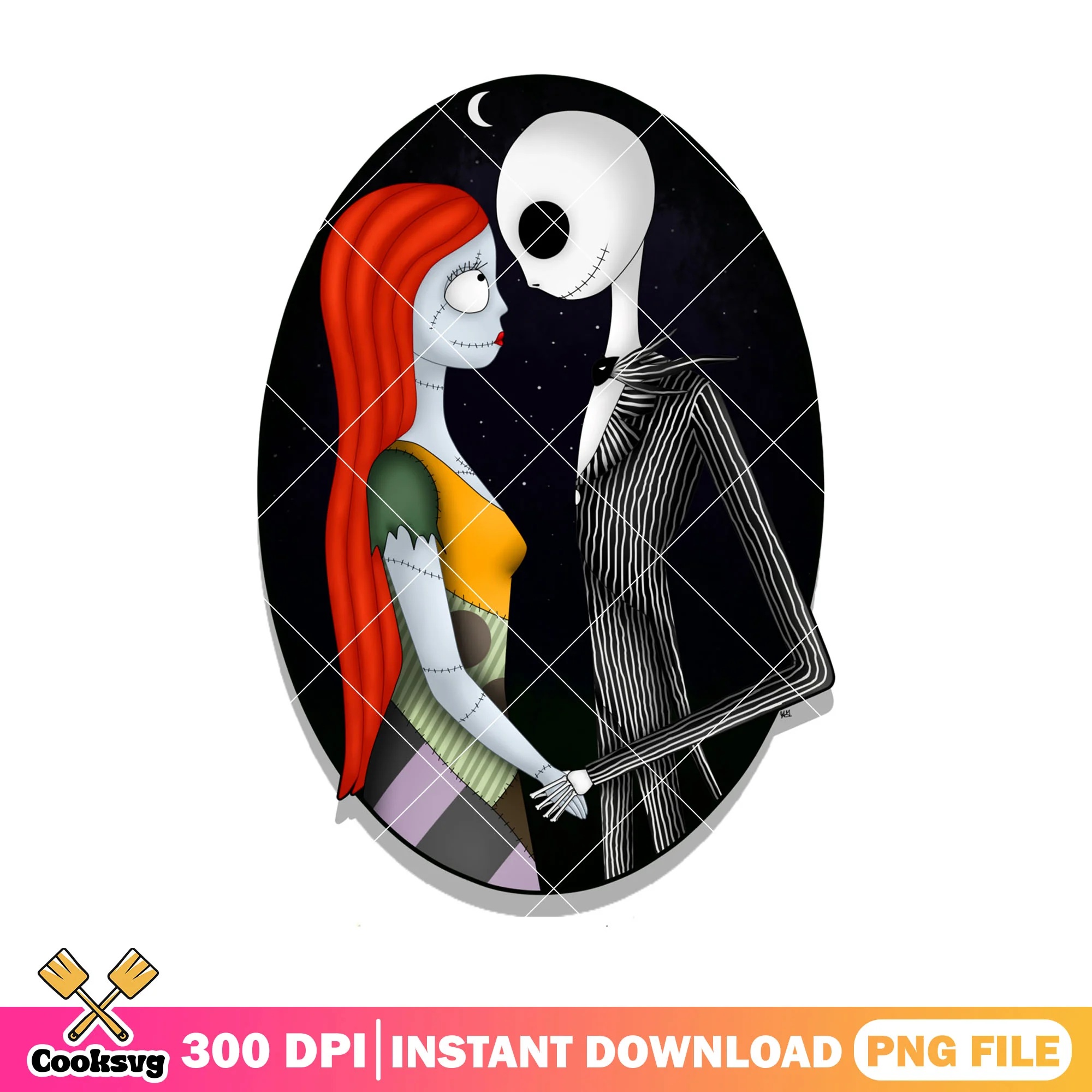 Romantic couple design png, jack disney png, disney halloween png