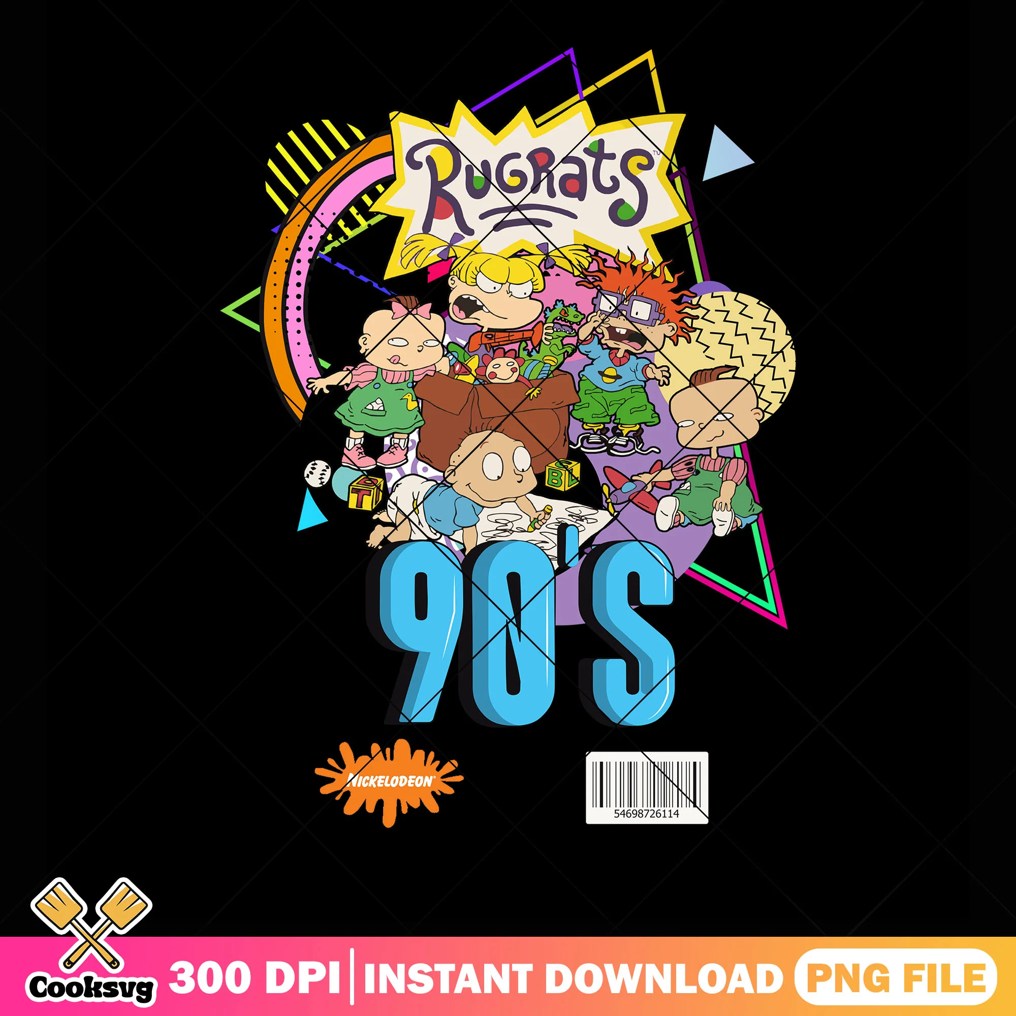 Rugats cartoon png, 90s cartoon png, vintage kids png