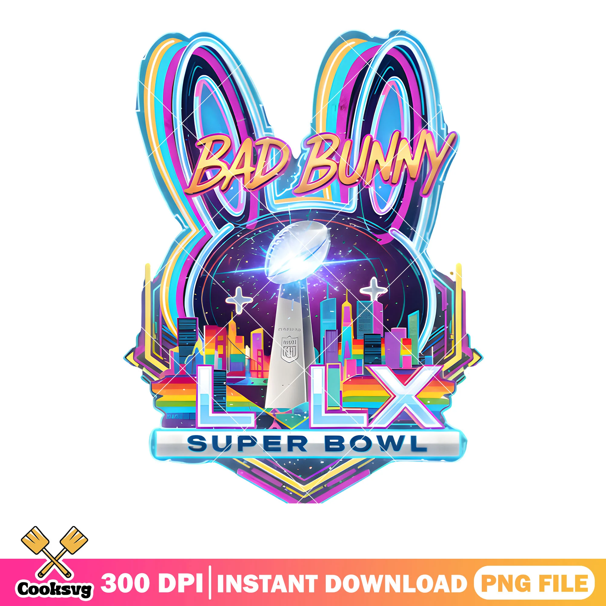 Rugby ball bunny town png, super bowl png, bad bunny png