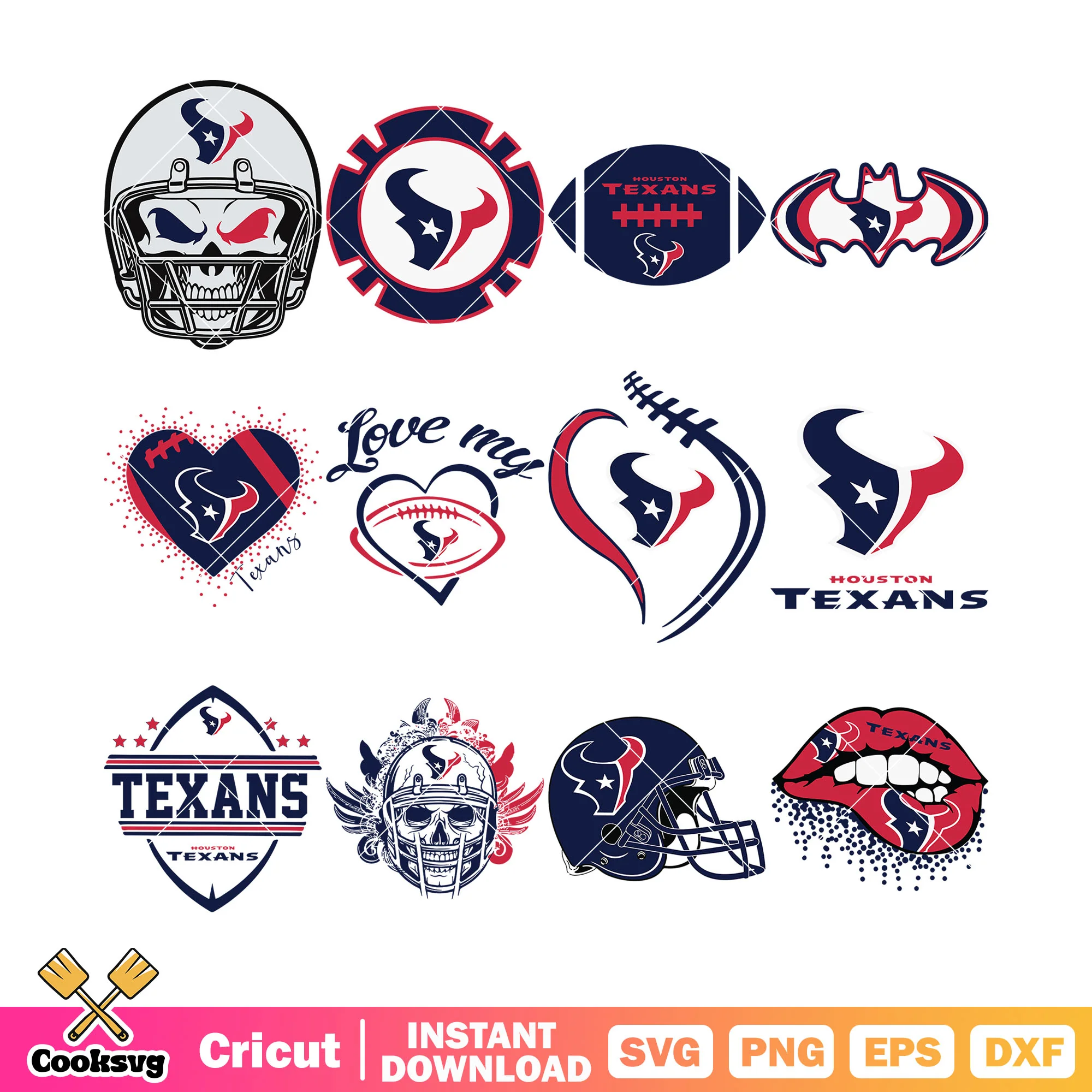 Rugby ball texans bundle svg, houston texans svg, nfl teams svg