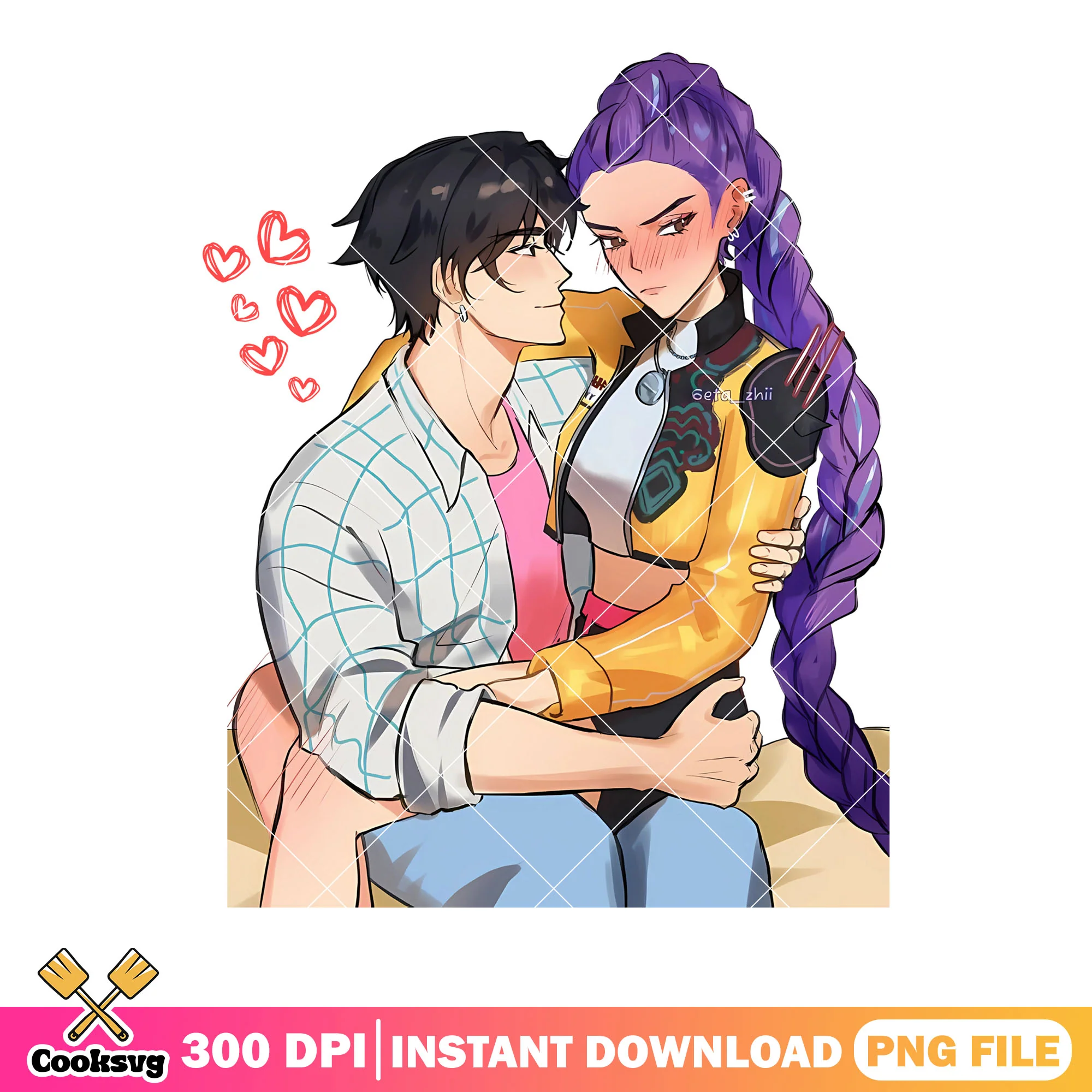 Rujinu rumi kpop anime poster png, couple rujinu png, anime couple png