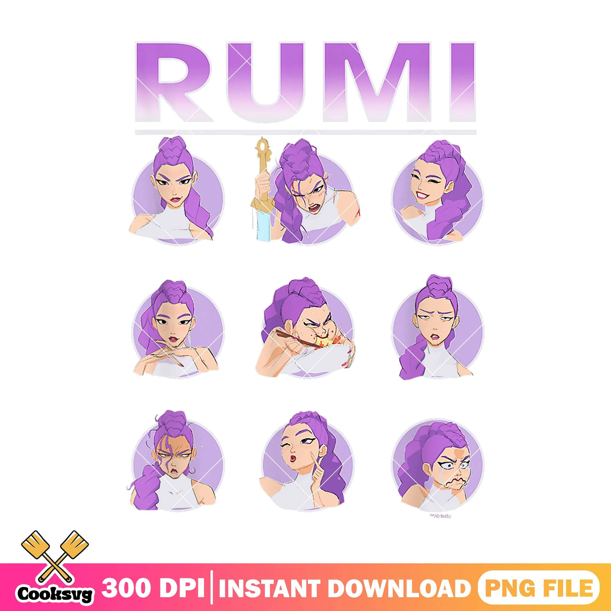 Rumi emotion collection png, rumi huntrix png, kpop hunters png