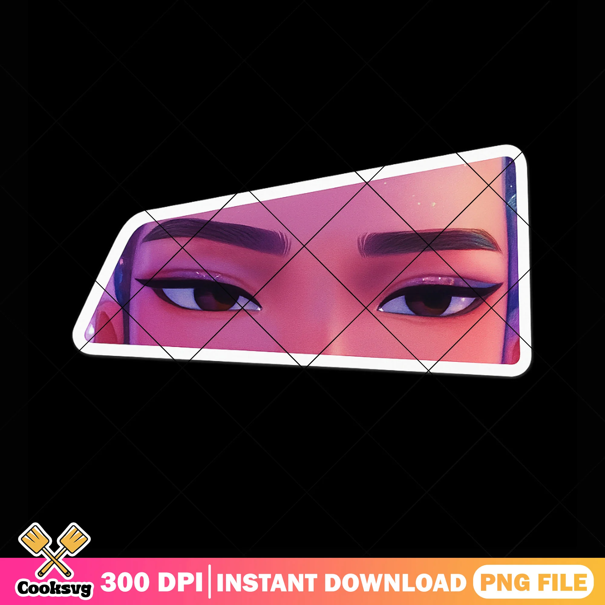 Rumi eyes design png sticker, huntrix netflix png, rumi huntrix png