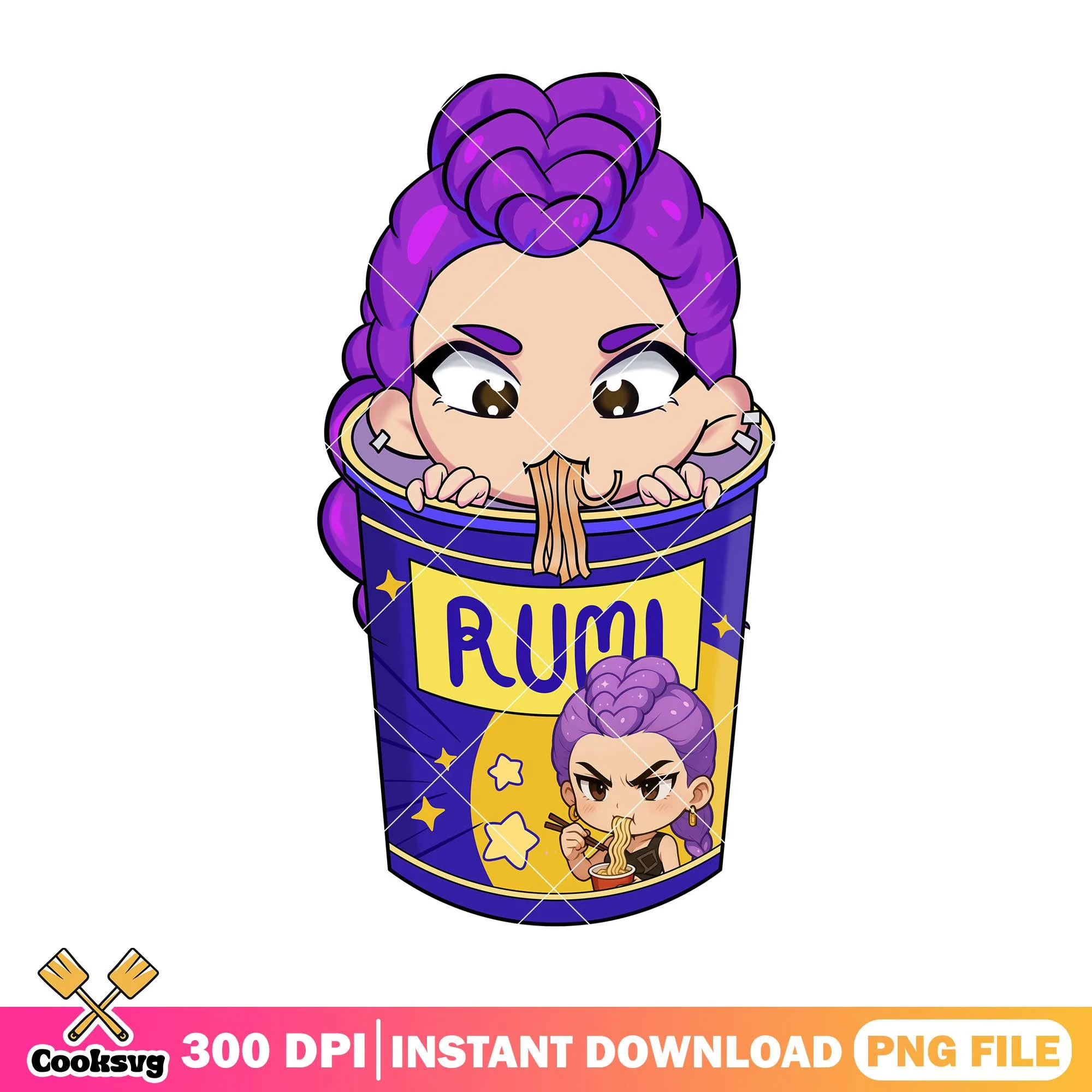 Rumi huntrix ramyeon png, huntrix kpop png, kpop demon hunters png