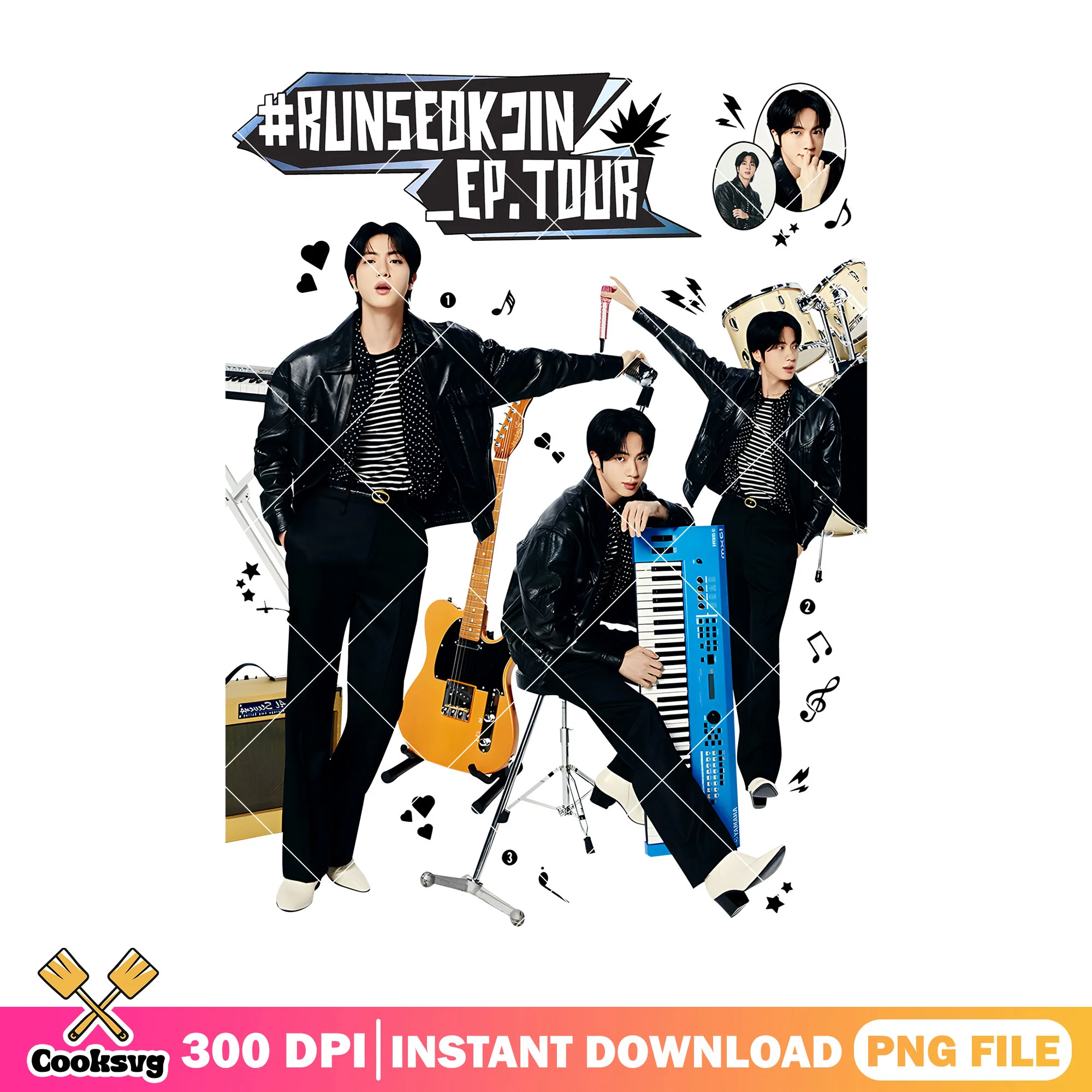 Runseok jin kpop tour png, Jin Tour 2025 png, RunSeokJin Kpop Tee png