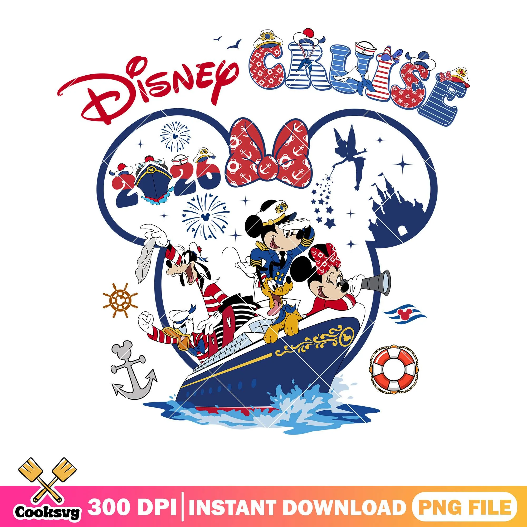 Sailor cruise mickey friends 2026 png, disney trip png, cruise travel png