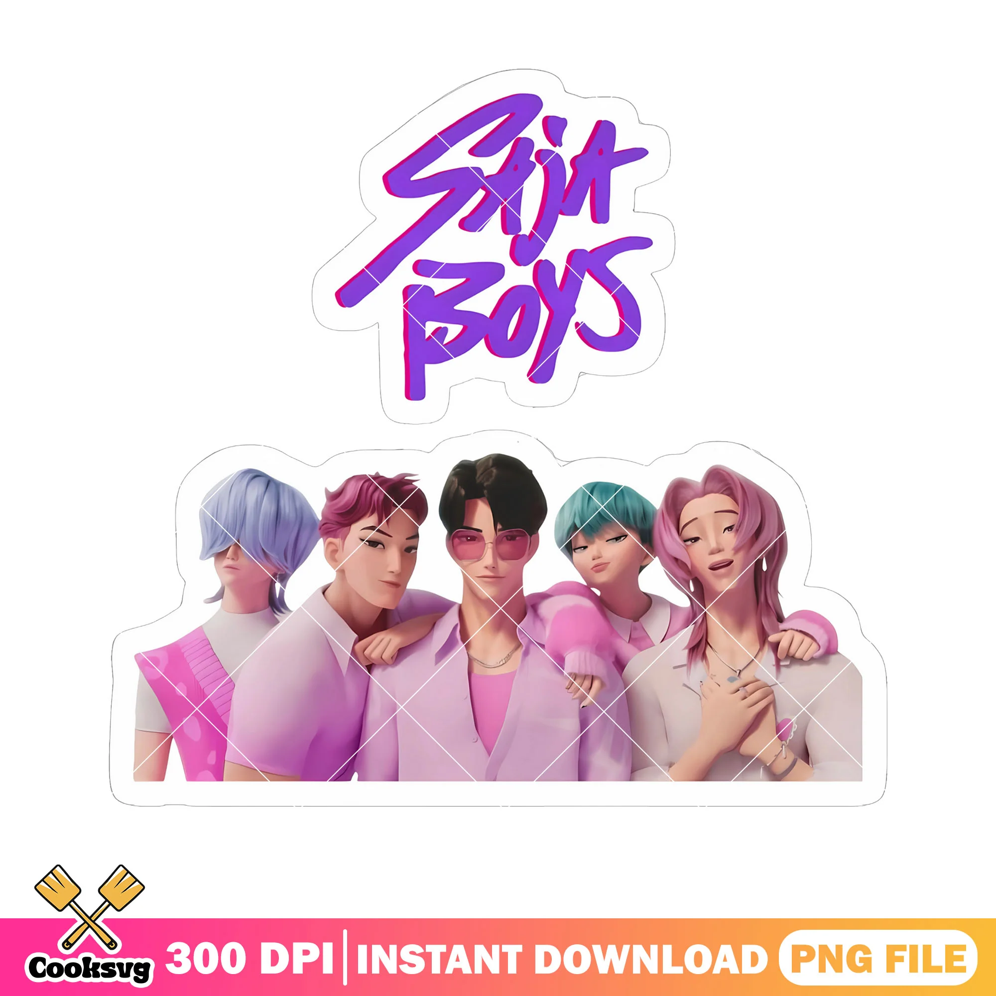 Saja boys 3d kpop logo png, 3d saja poster png, members saja 3d png