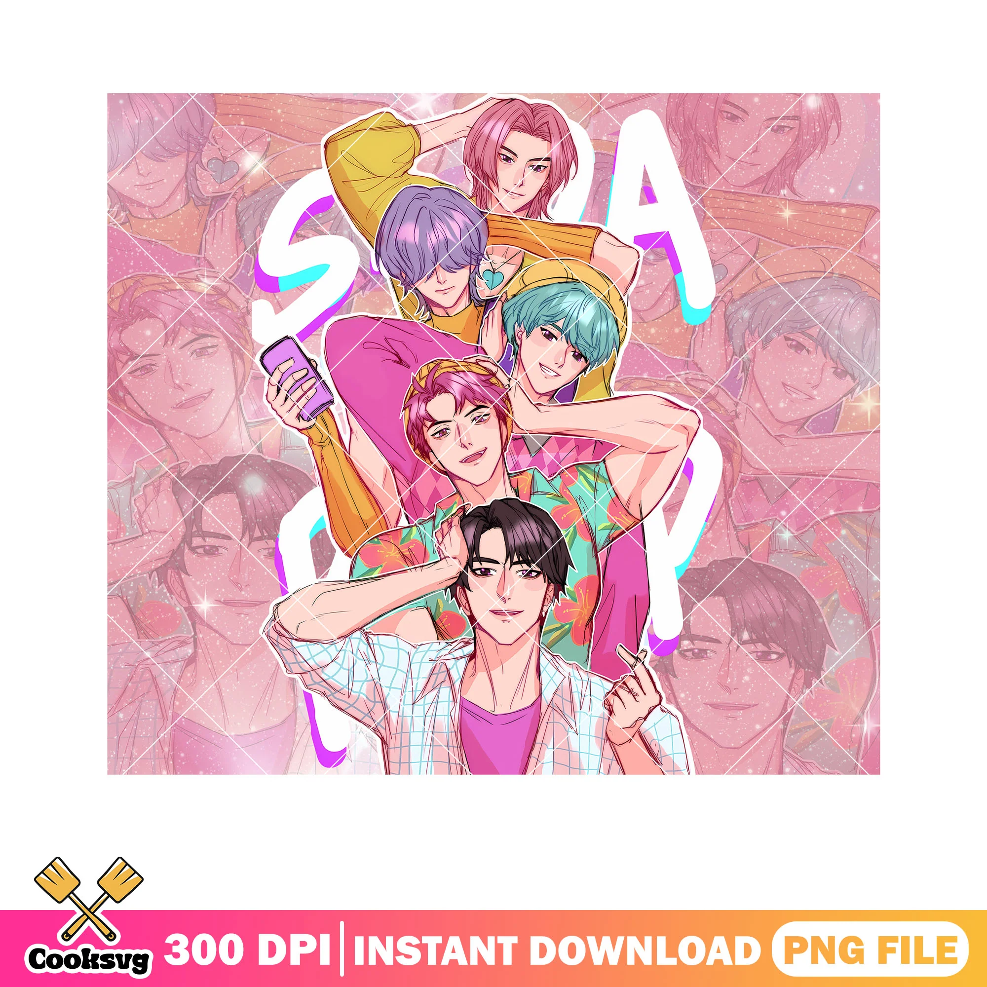 Saja boys anime pose kpop png, kpop pose png, sticker anime boy png