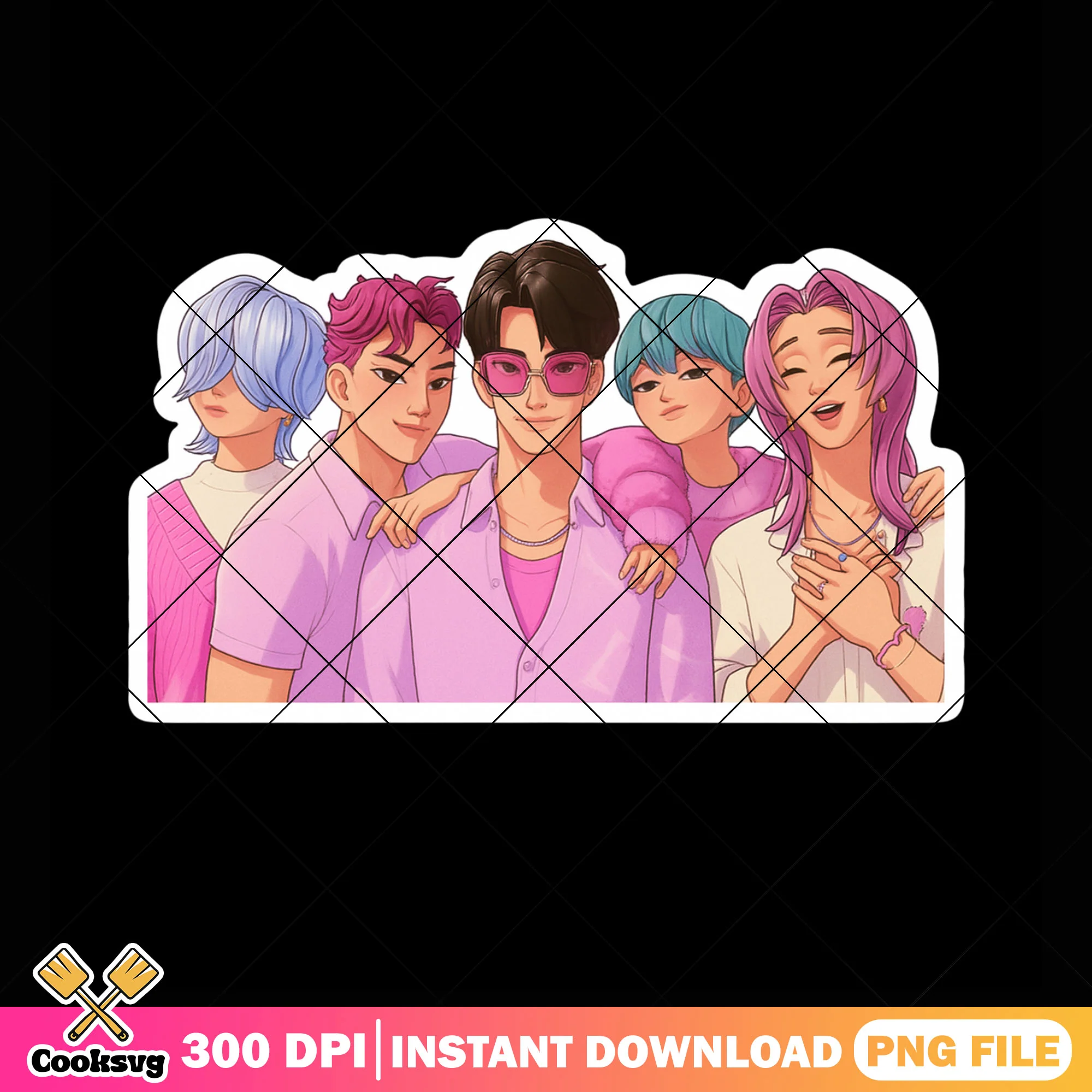 Saja boys band png sticker, love saja boys png, kpop saja png