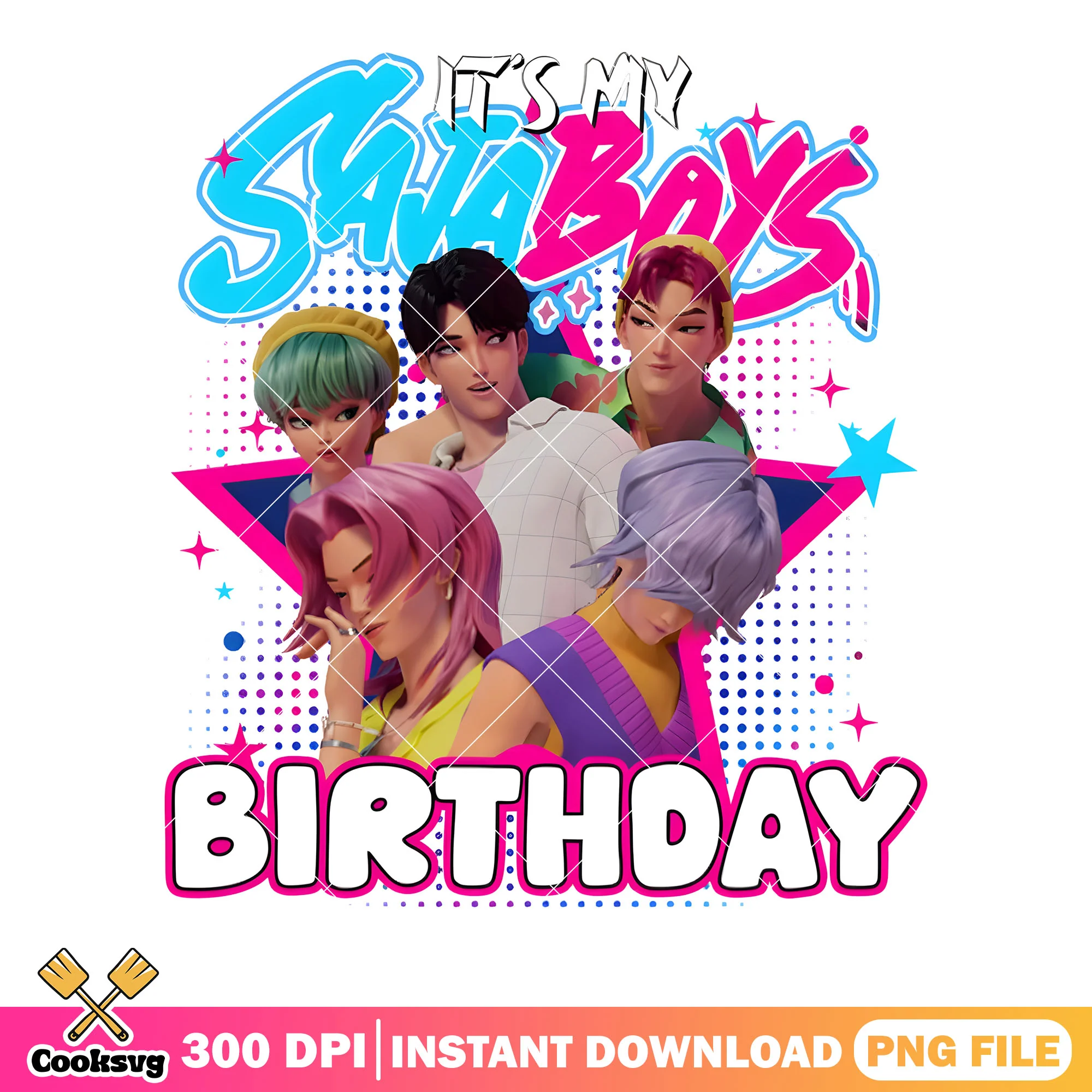 Saja boys birthday png, saja boys band png, cute saja png