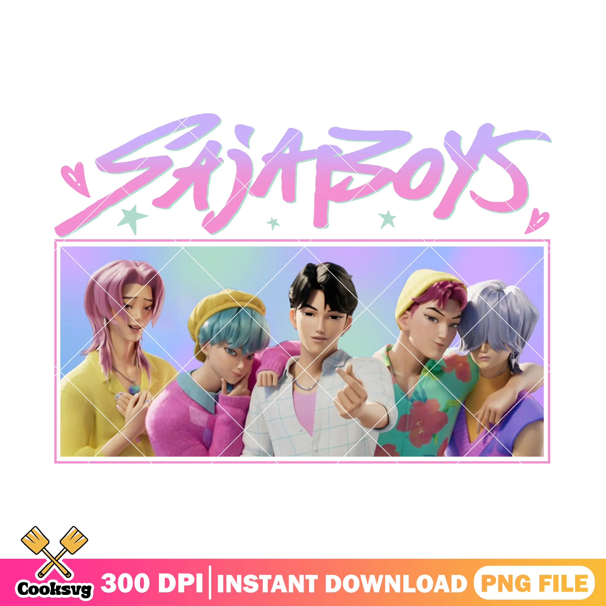 Saja boys heart shooting png, kpop hunters png, love saja boys png