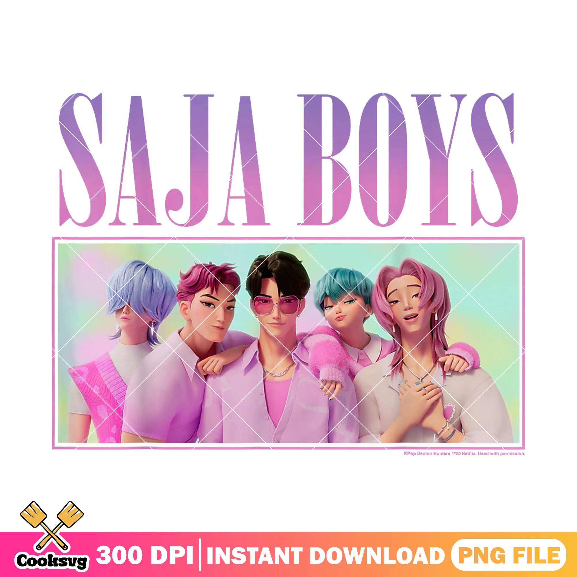 Saja boys sweet design png, kpop hunters png, kpop saja png