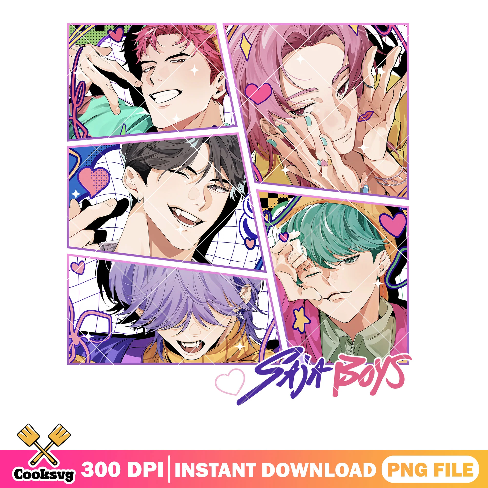 Saja comics boy png, kpop demon hunters png, saja boys band png