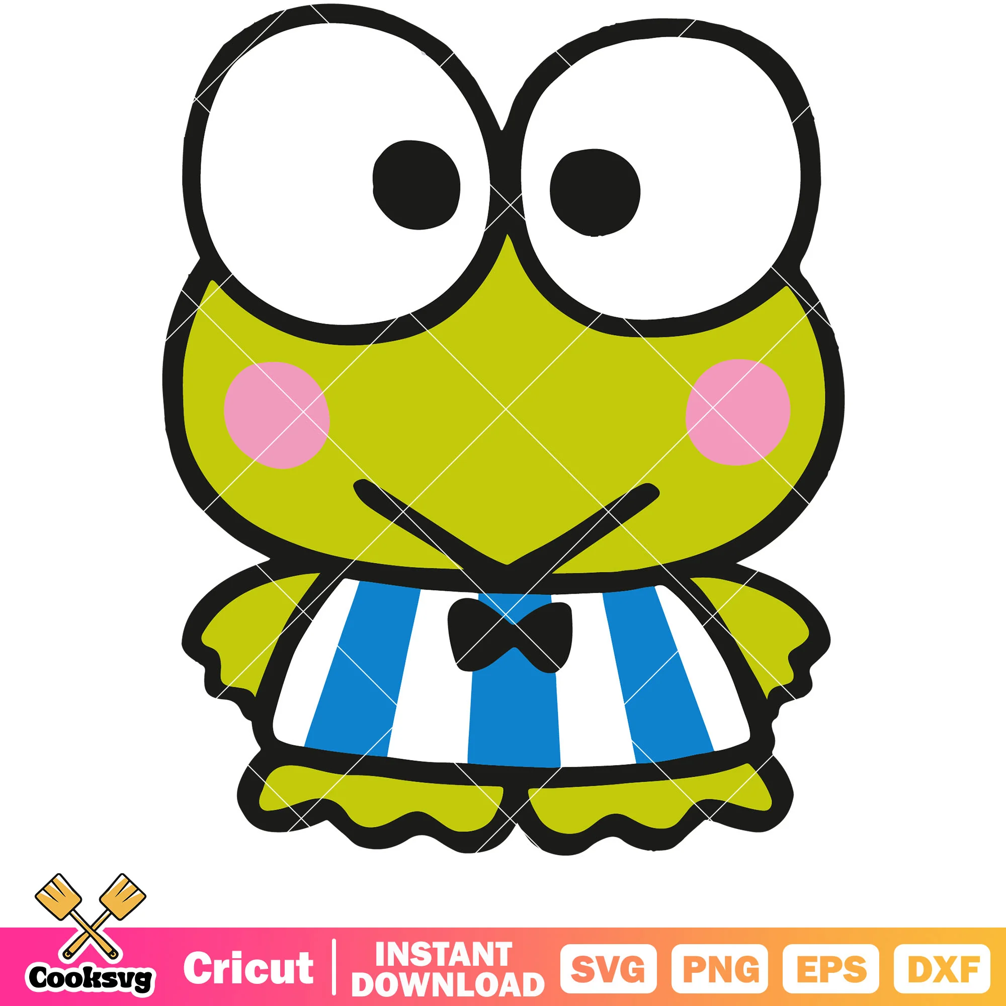 Sanrio Keroppi cute design svg, hello kitty keroppi svg
