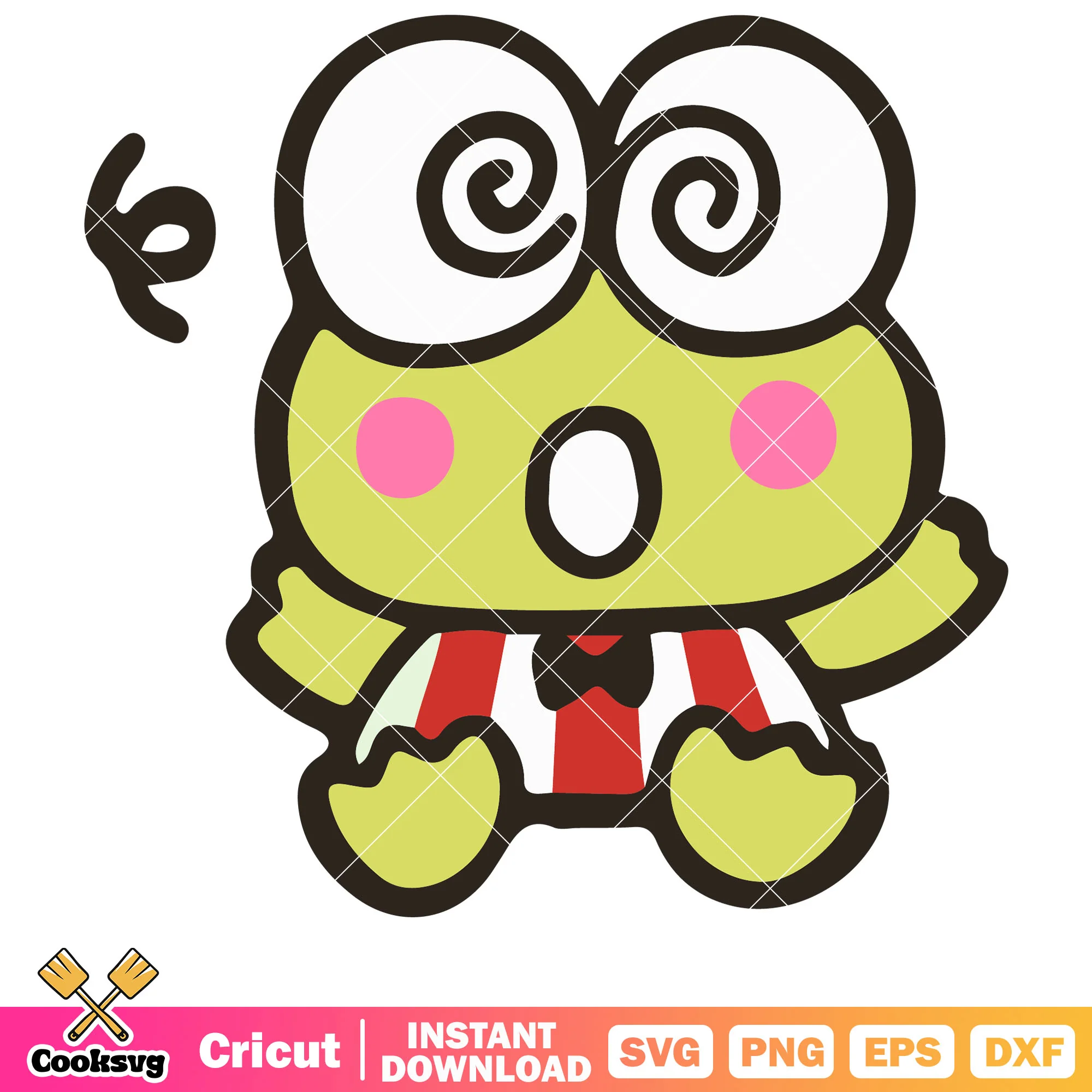 Sanrio Keroppi dizzy svg, keroppi sanrio svg, hello kitty svg
