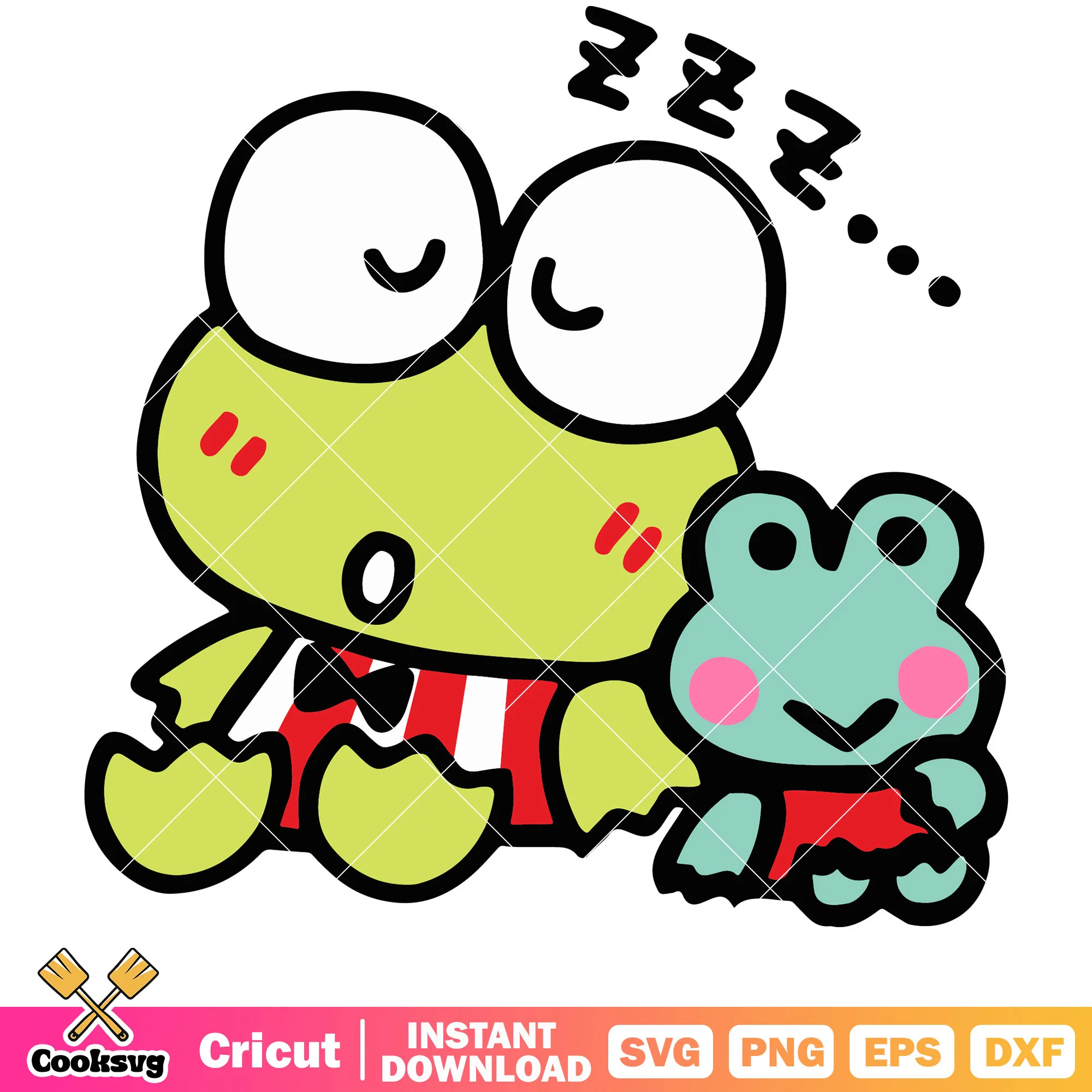 Sanrio keroppi sleepy svg, cute keroppi svg, sanrio cartoon svg