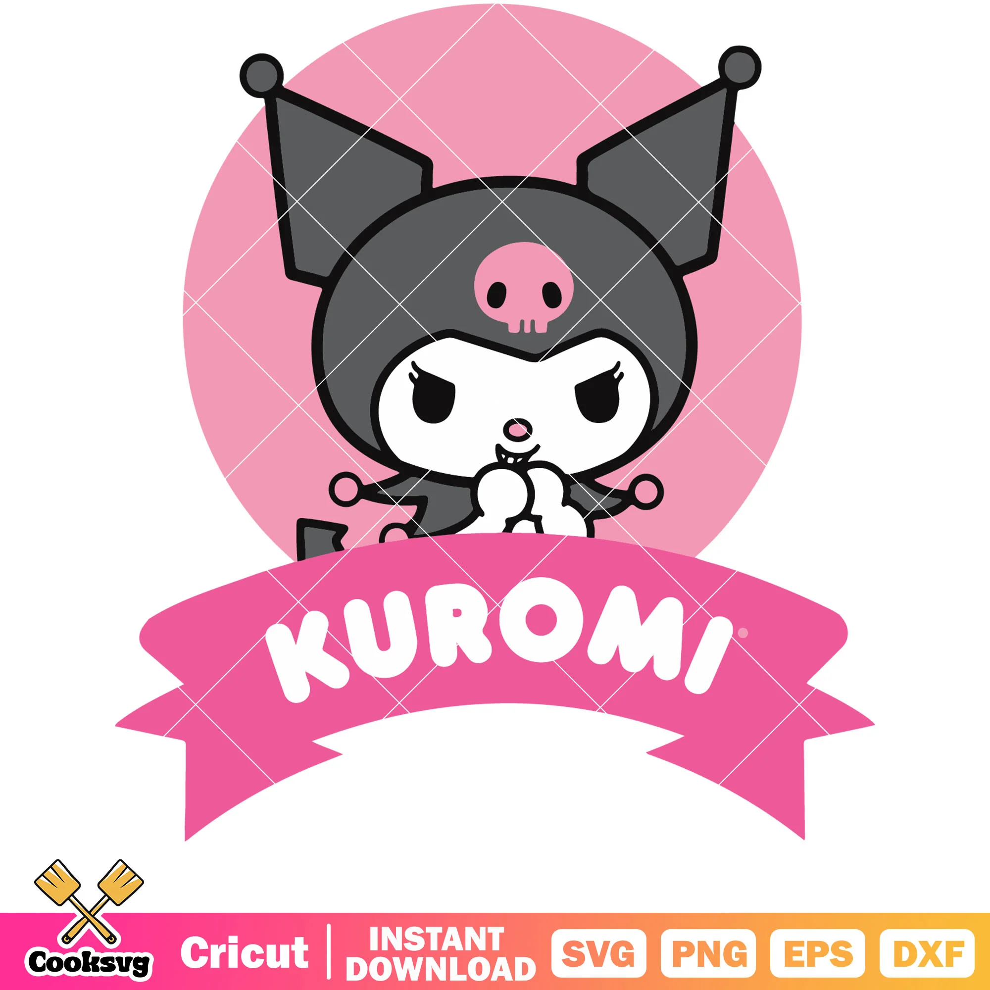 Sanrio kuromi hello kitty desgin svg, hello kitty kuromi svg