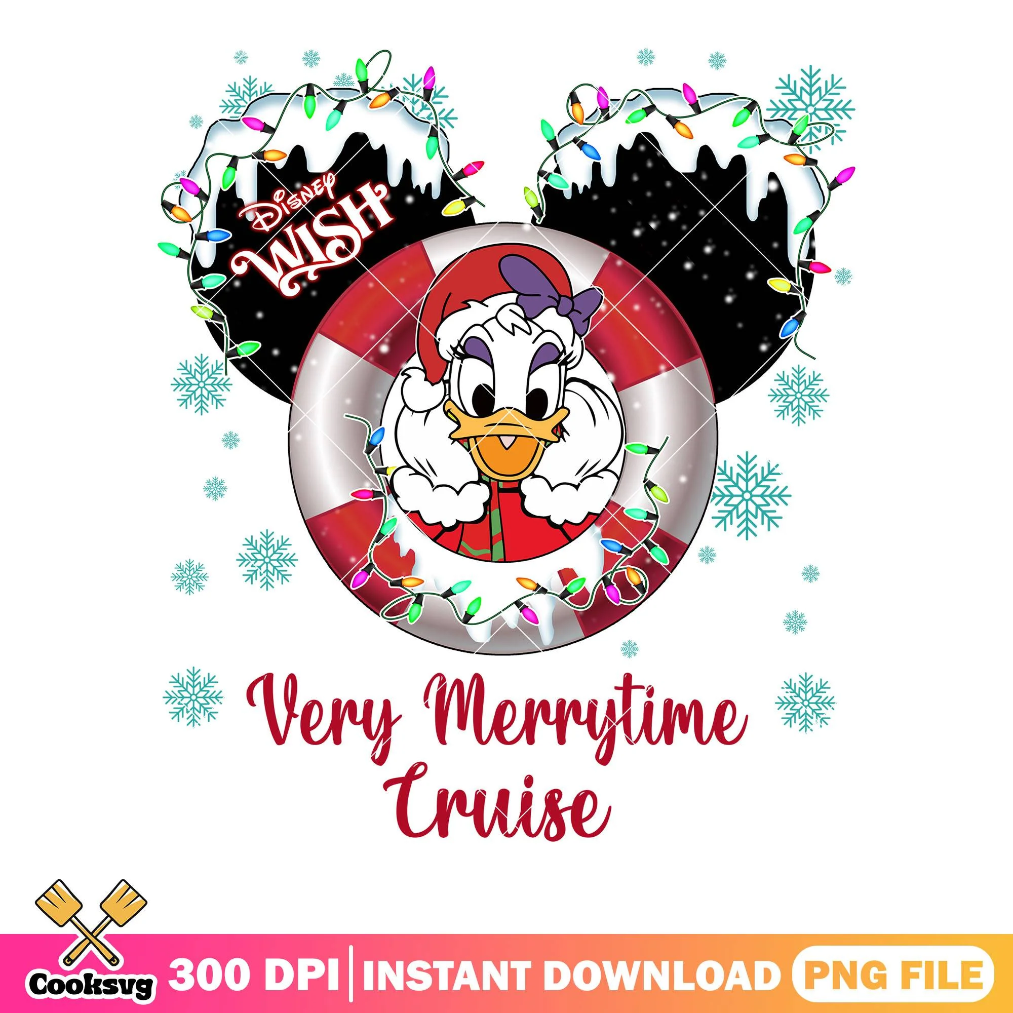 Santa costume daisy duck png, christmas vibes png, daisy duck png