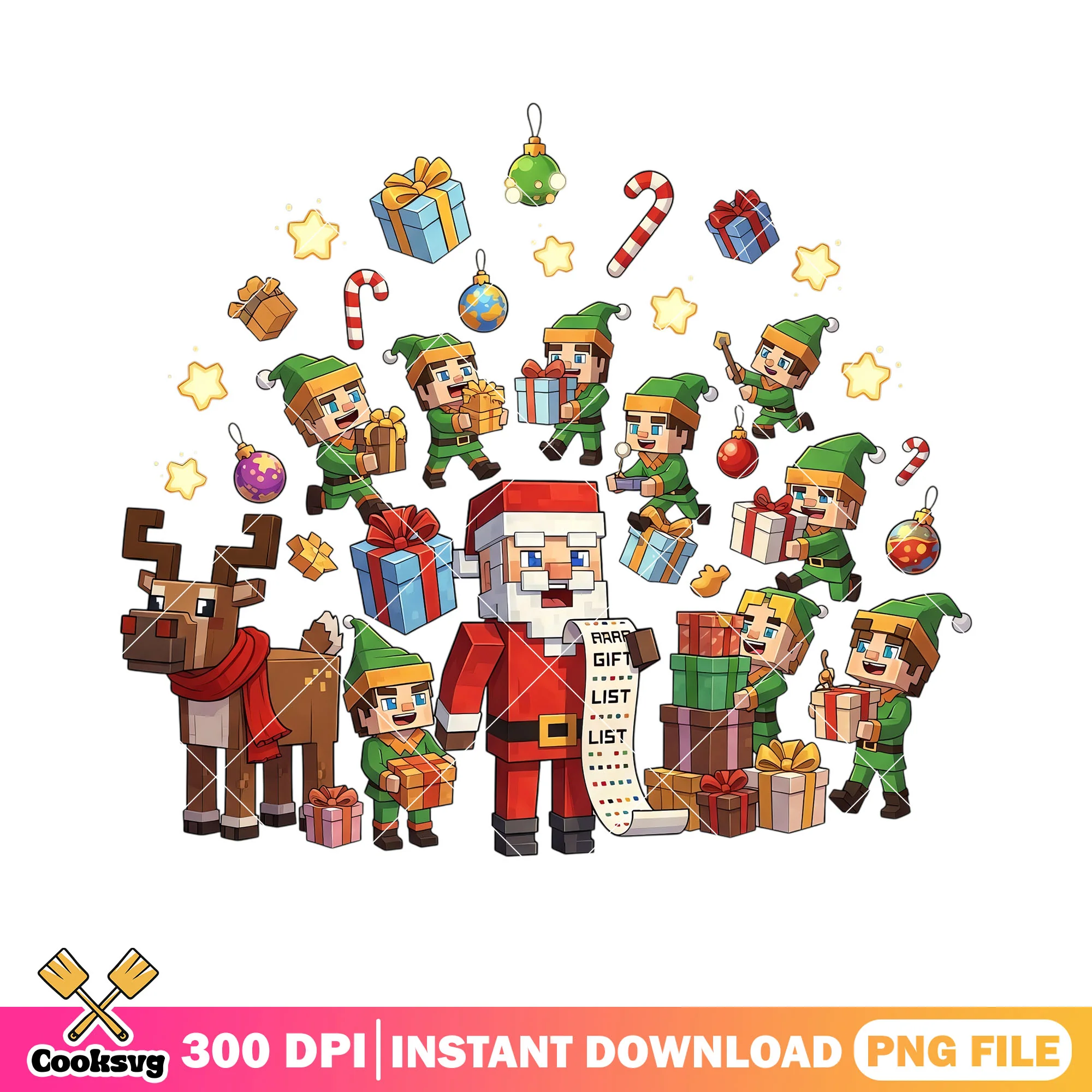 Santa in minecraft png, santa claus png, minecraft christmas png