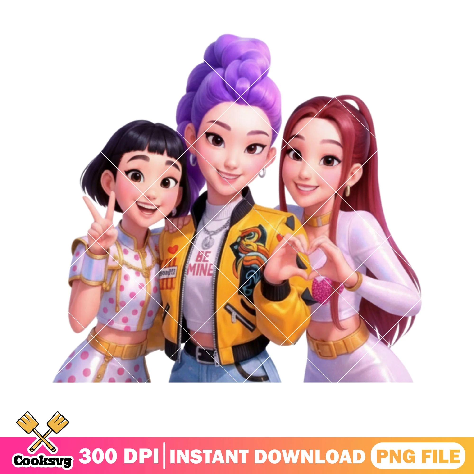 Says cheese huntrix valentines png, huntrix png, kpop movies png