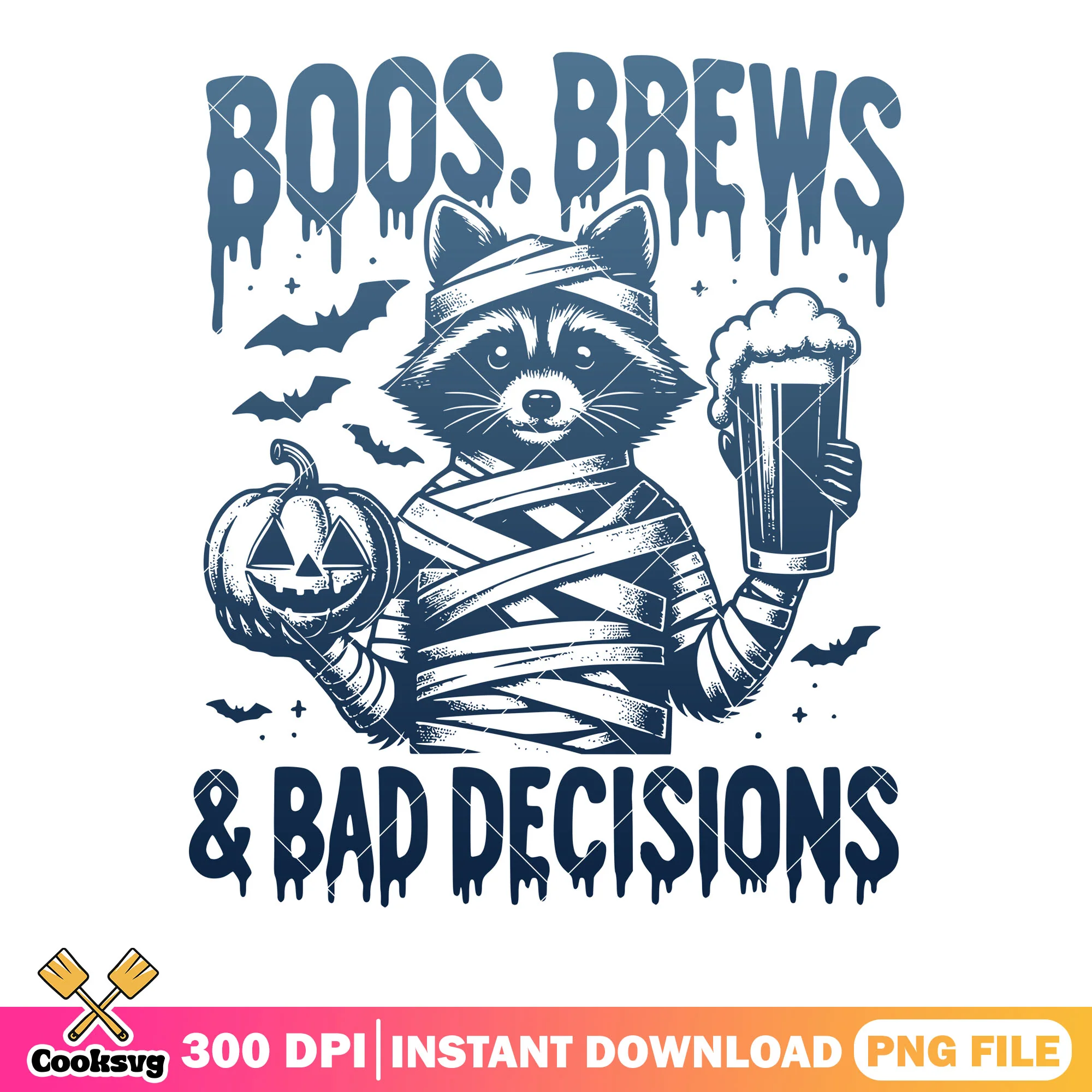 Scary bats beer racoon png, mummy costume png, halloween scary png