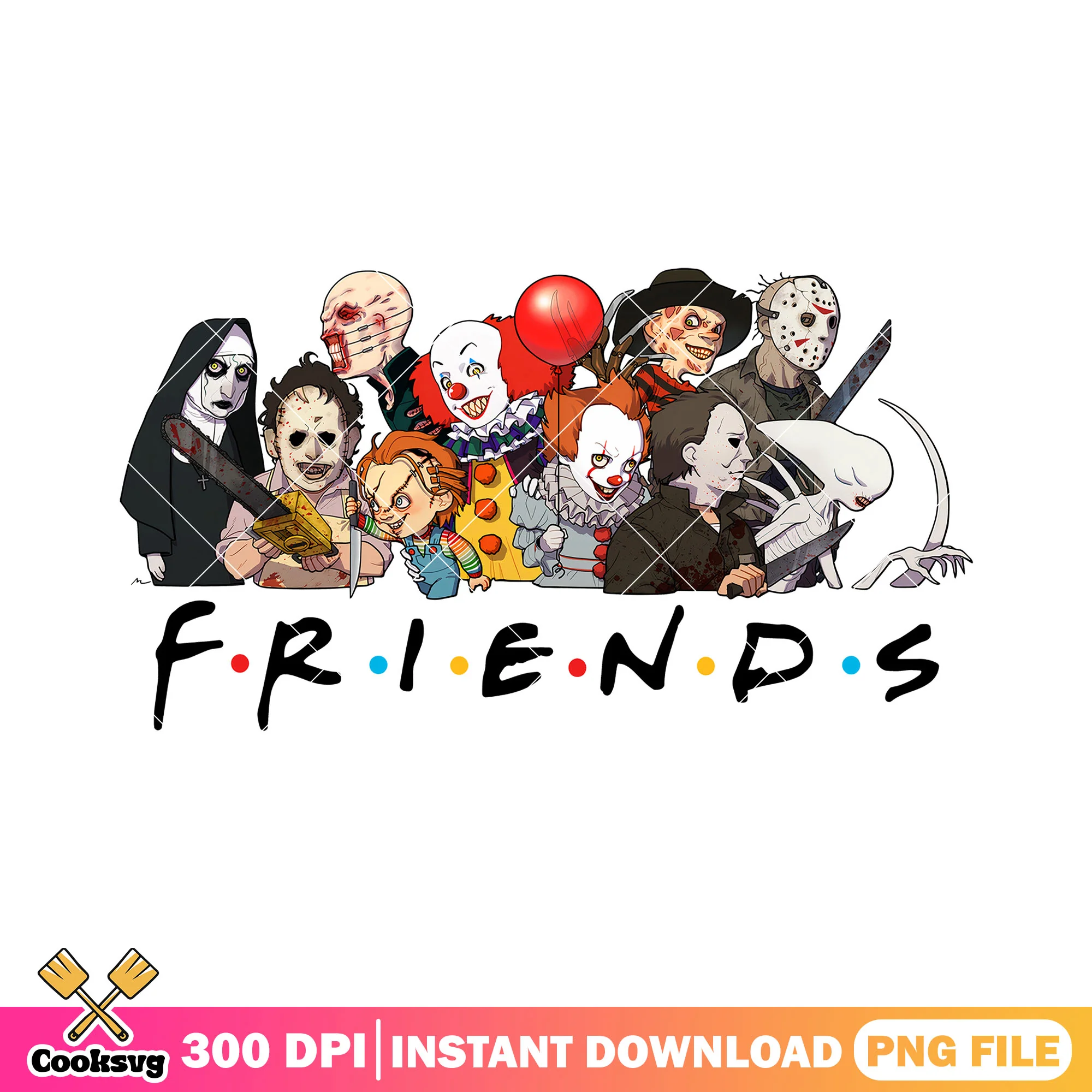 Scary films friends design png, best horror movies of all time png