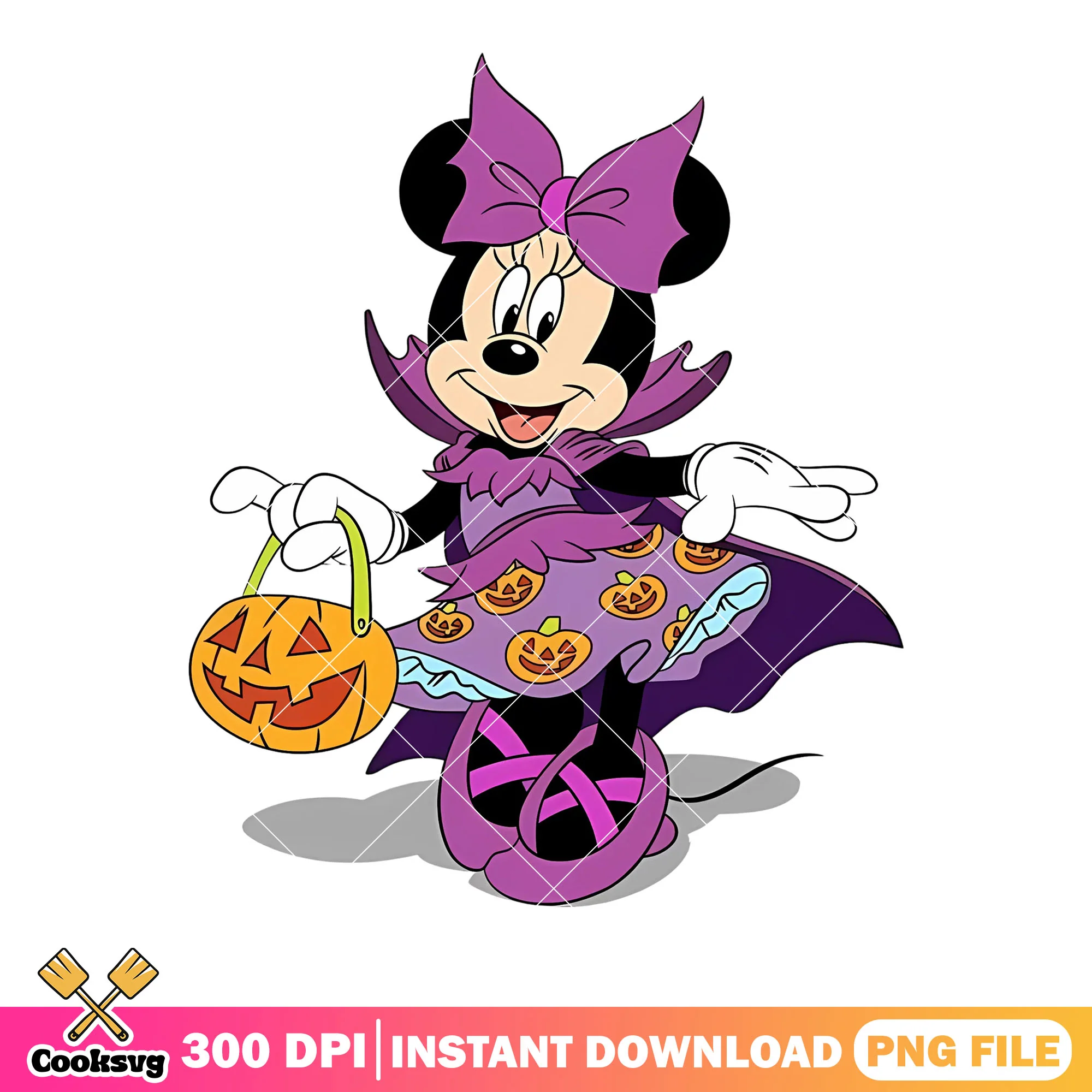 Scary minnie pumpkin png, halloween costume png, disney character png