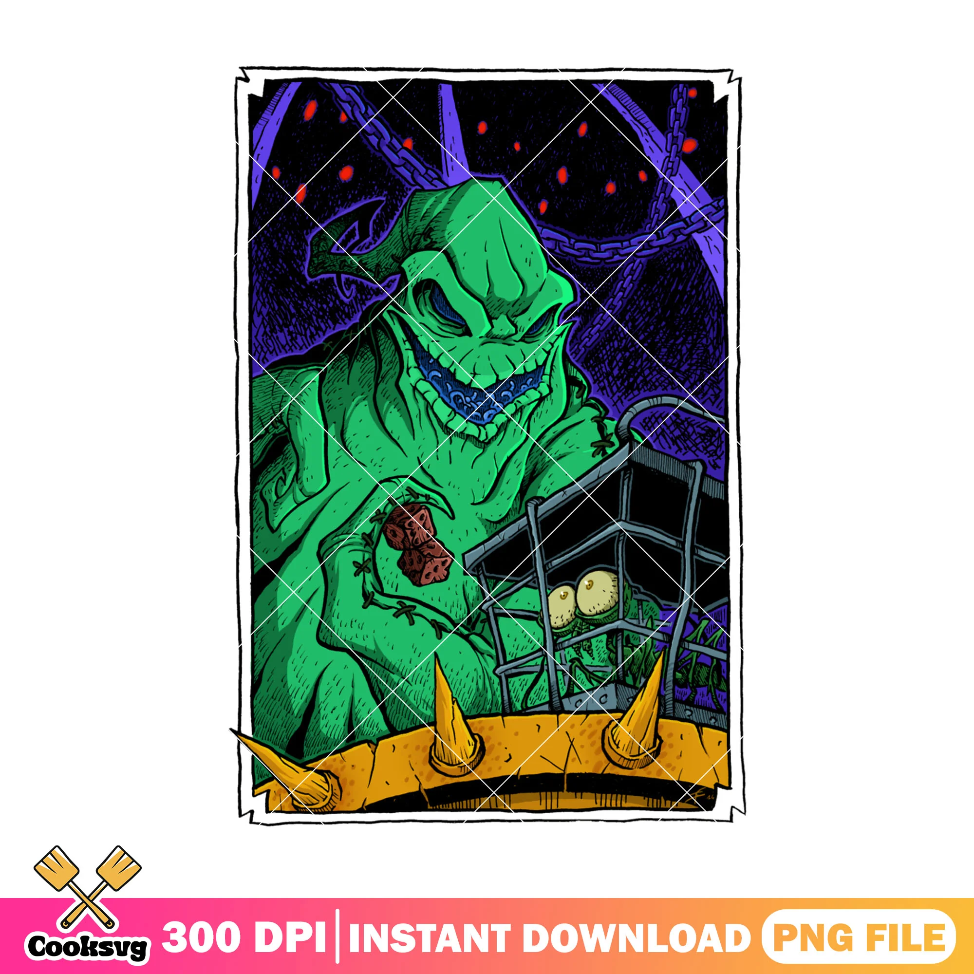 Scary oogie boogie png, oogie boogie art png, horror halloween png