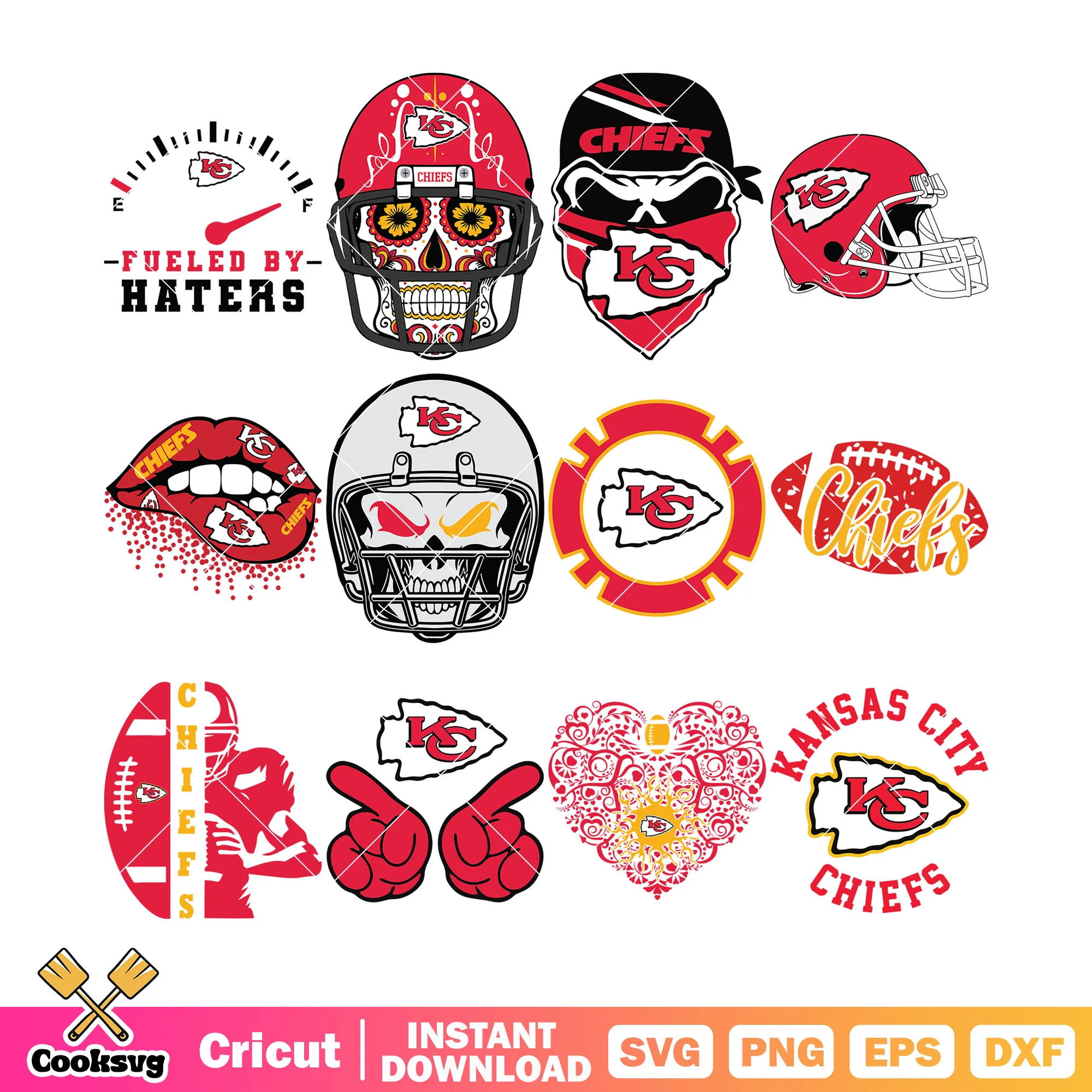Scary skull chief svg, Kansas City Chiefs bundle svg, rugby ball bundle svg