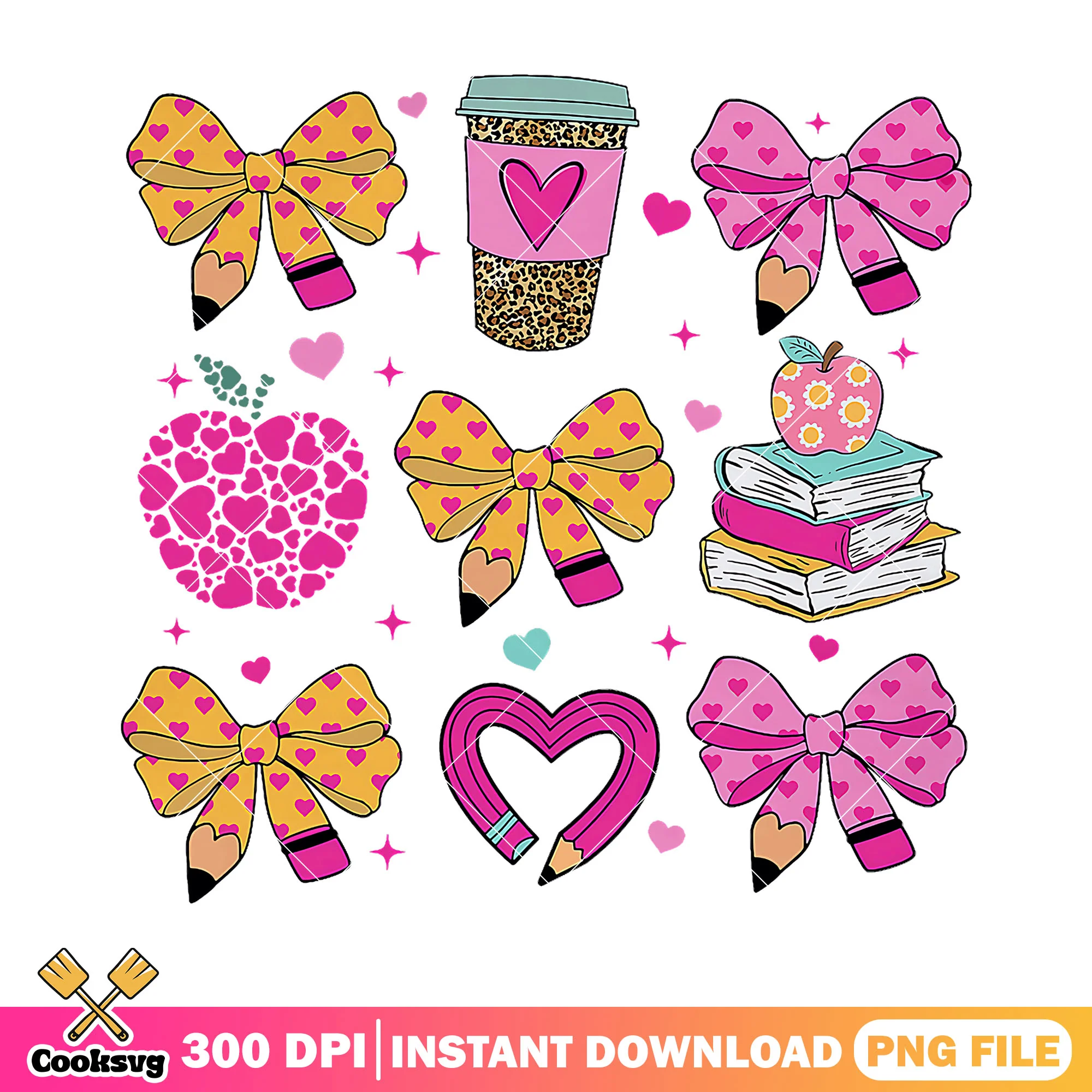 School items design png, back to school ideas png, supplies art png