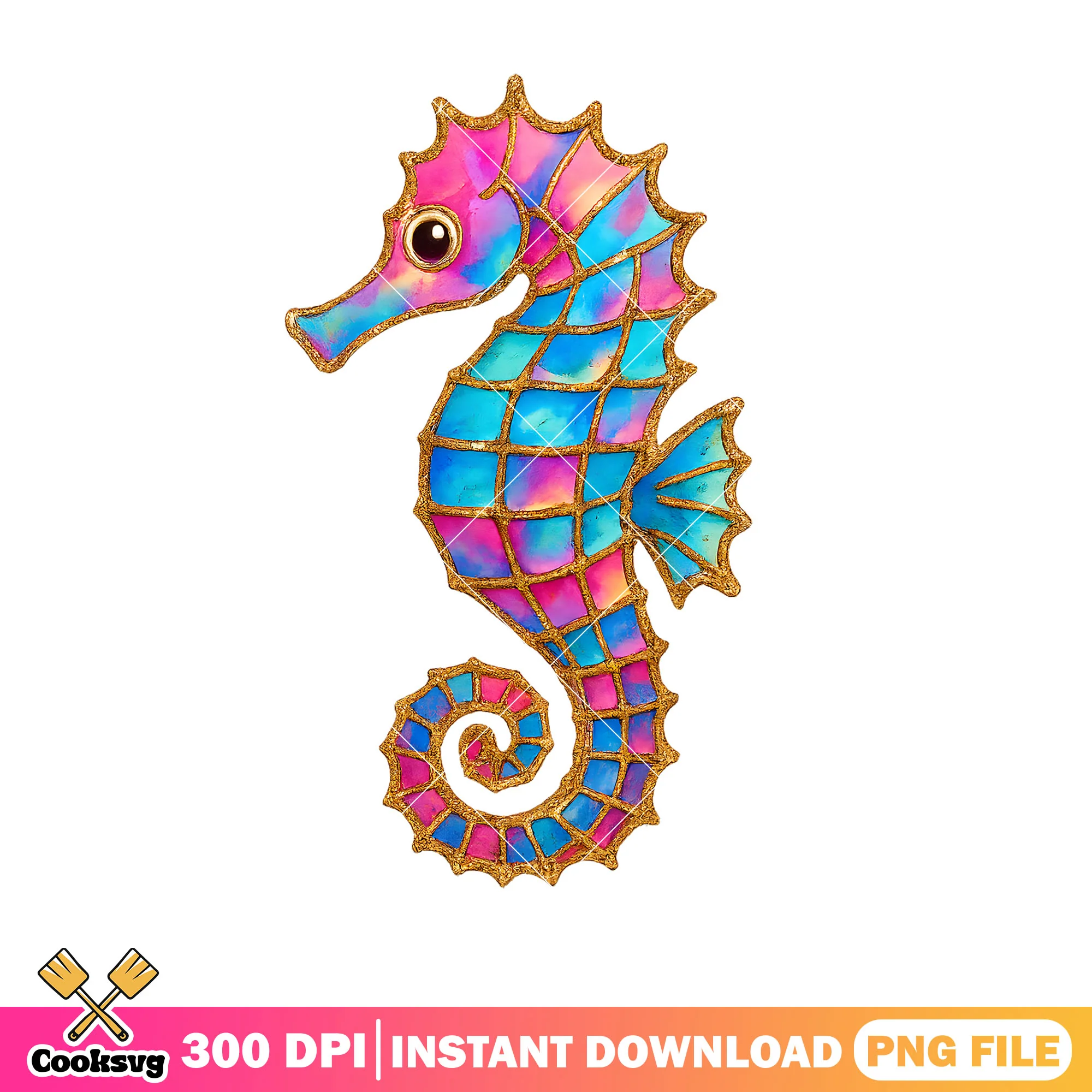 Seahorse watercolor beach png, summer seahorse png, animal summer png