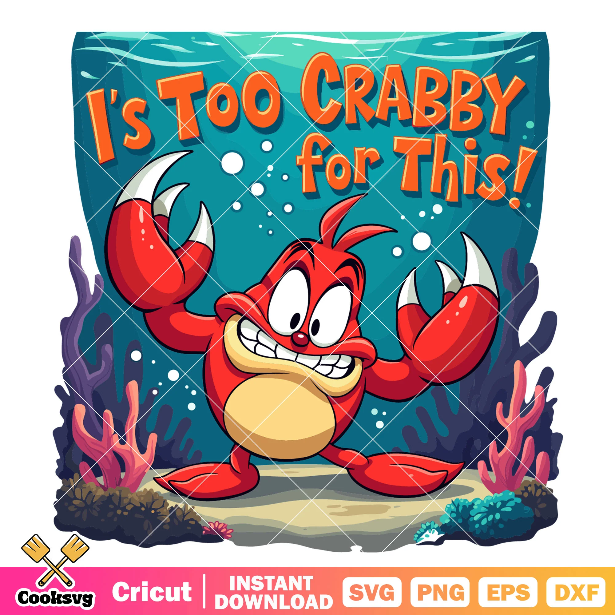 Sebastian is too crabby for this svg, little mermaid sebastian svg