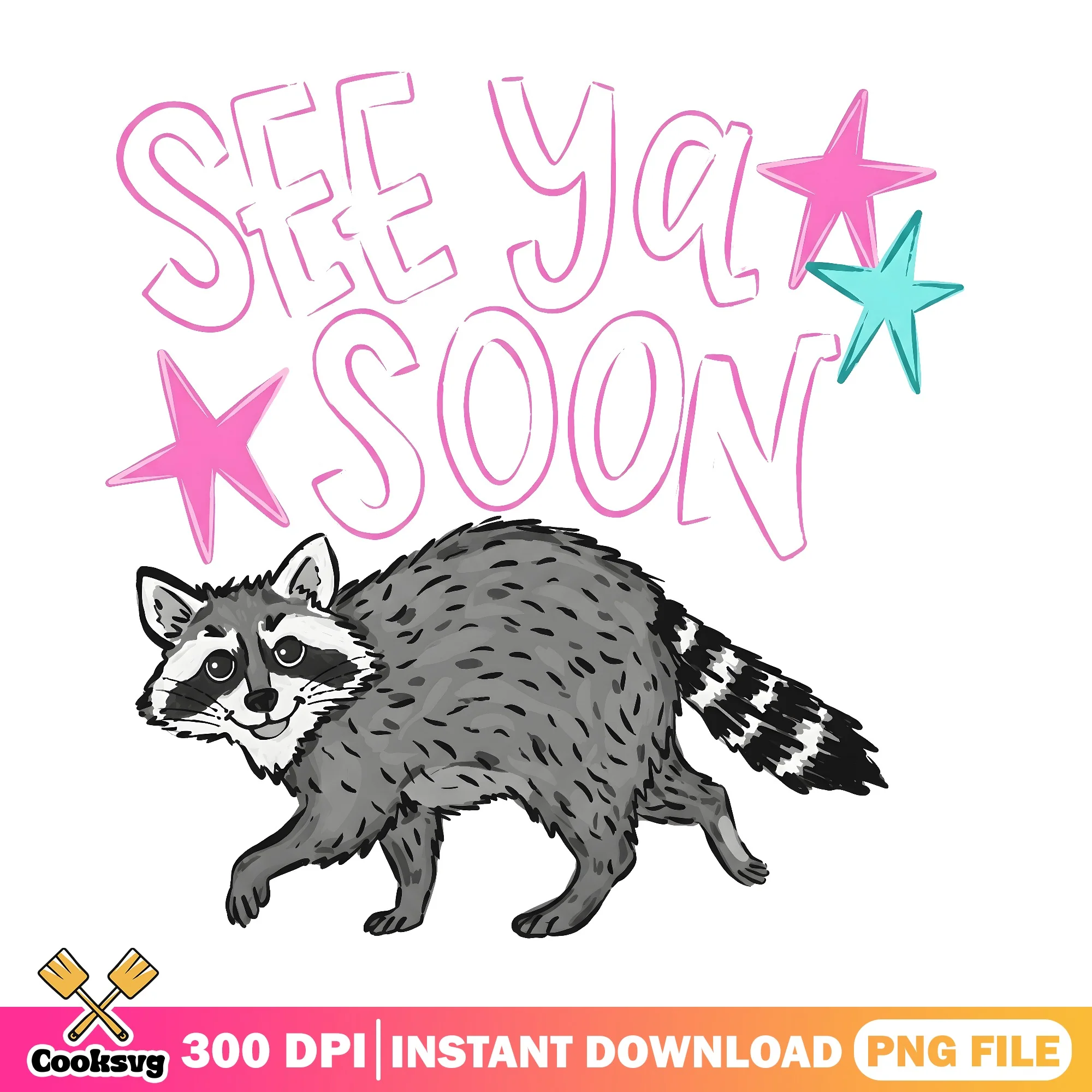 See Ya Soon Raccoon PNG, Funny Raccoon PNG, Cute Animal PNG