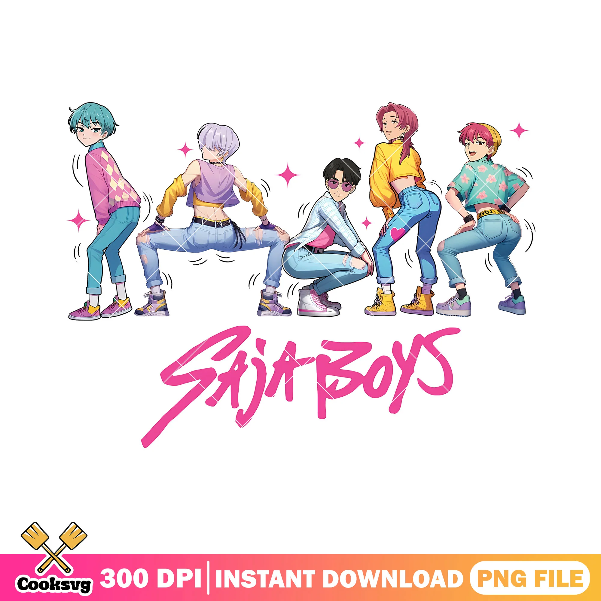 Sexy butt saja boys png, love saja boys png, romance saja png