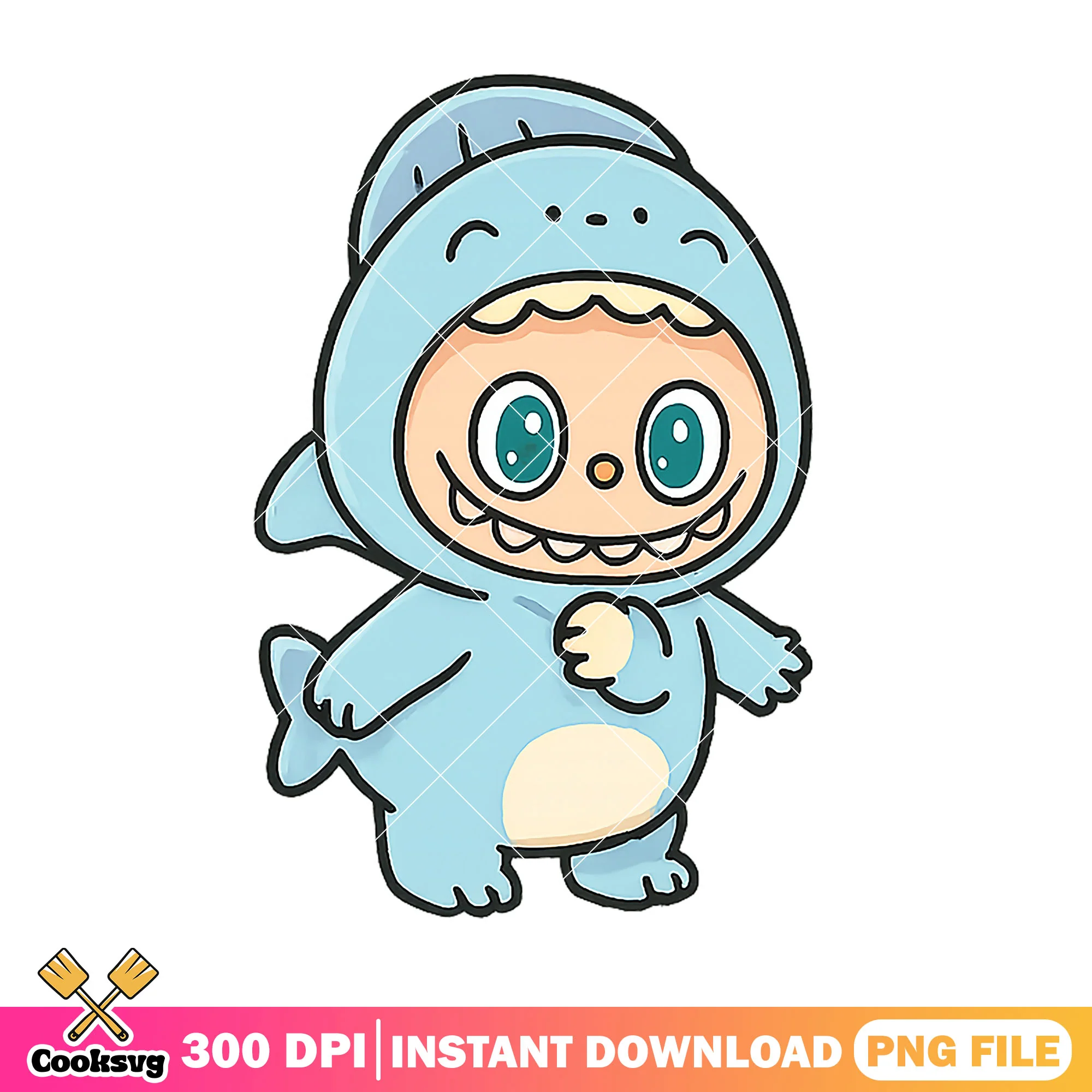 Shark costume character png, labubu costumes png, labubu popmart png