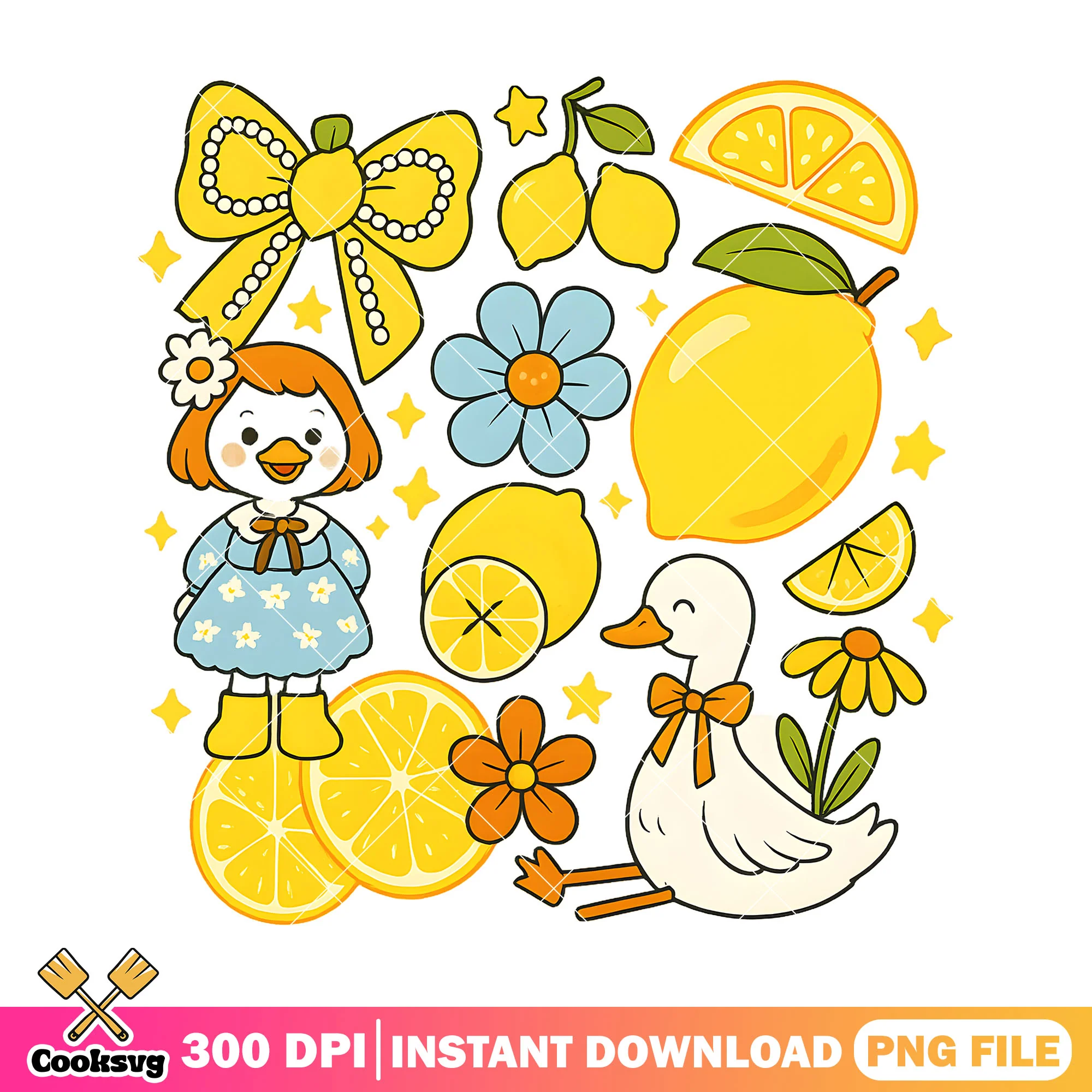 Silly goose and lemon png, lemon squeeze png, silly goose png