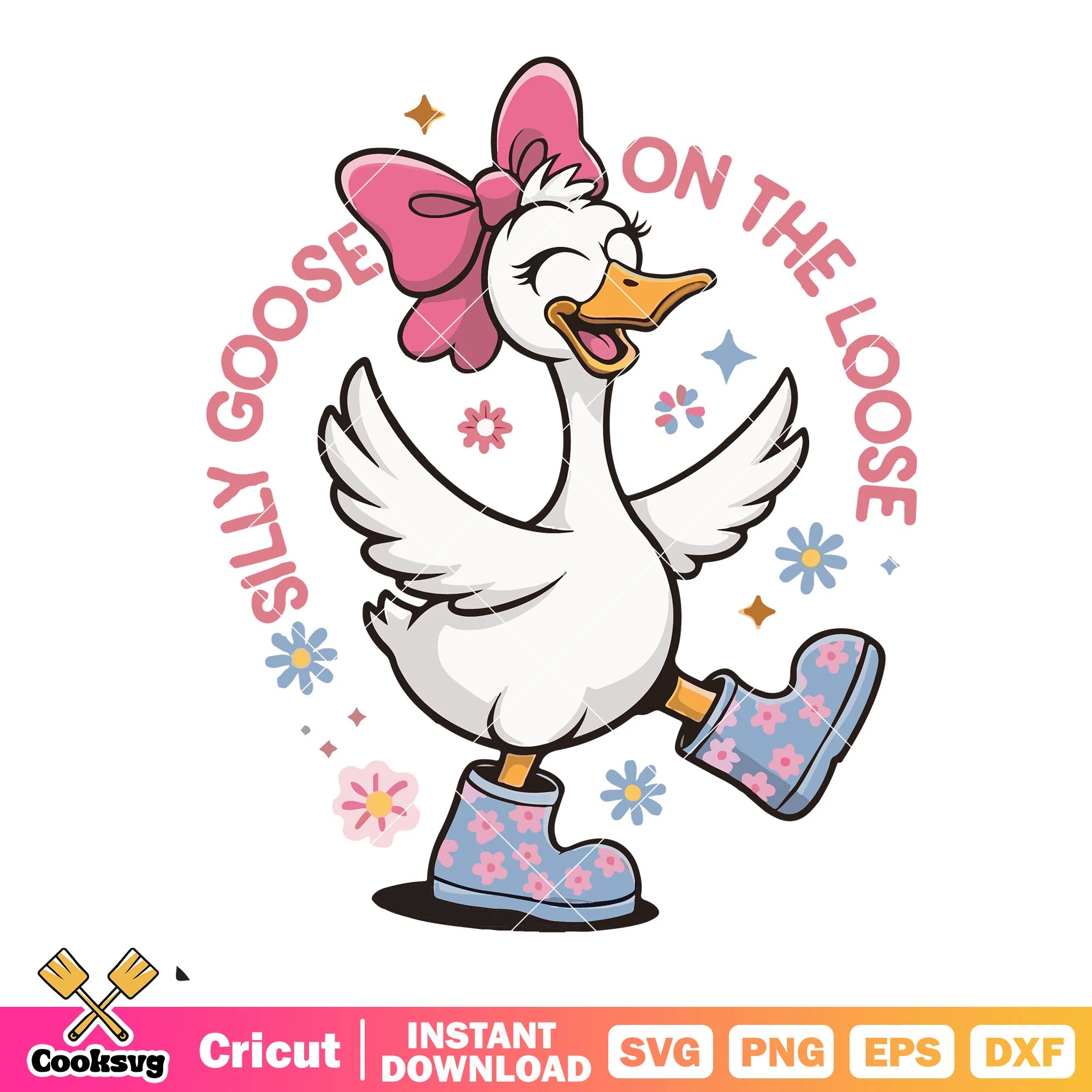Silly goose girl on the loose svg, silly goose svg, loose on the goose svg