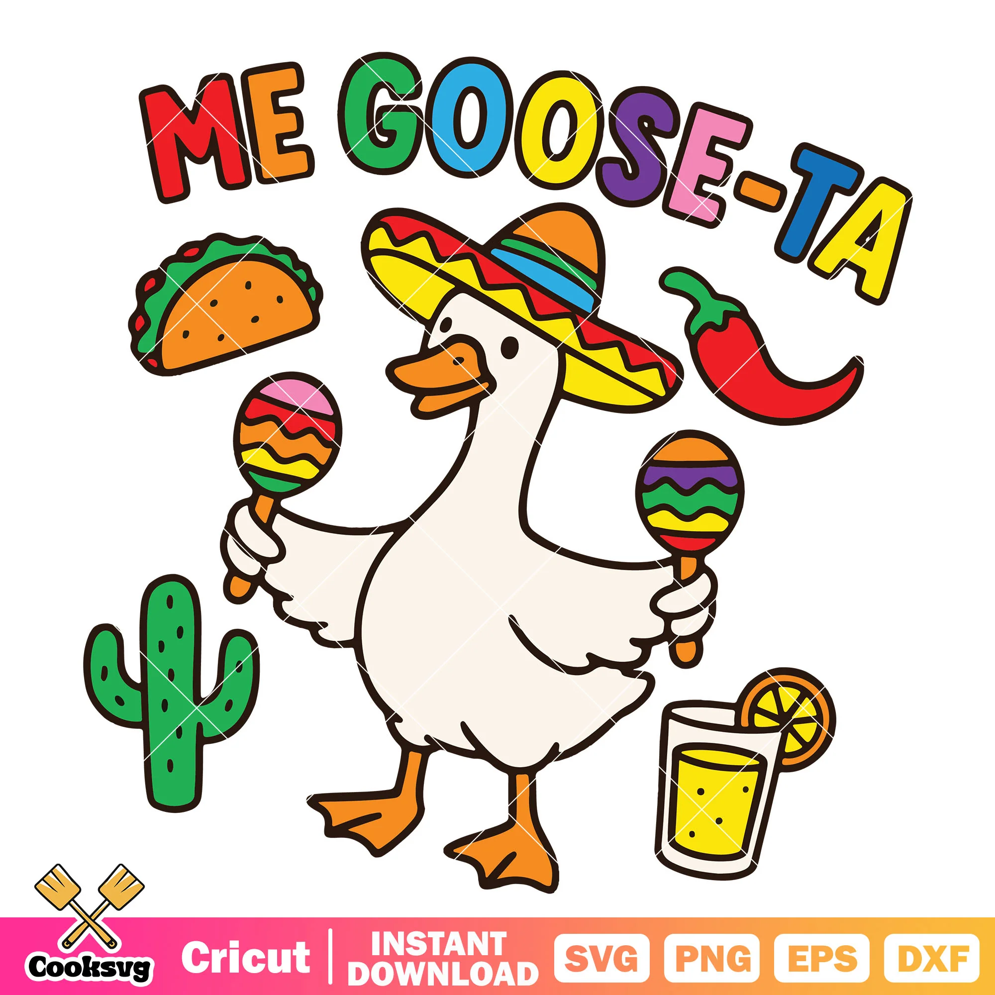 Silly goose me goose ta svg, funny spanish svg, me goosta svg