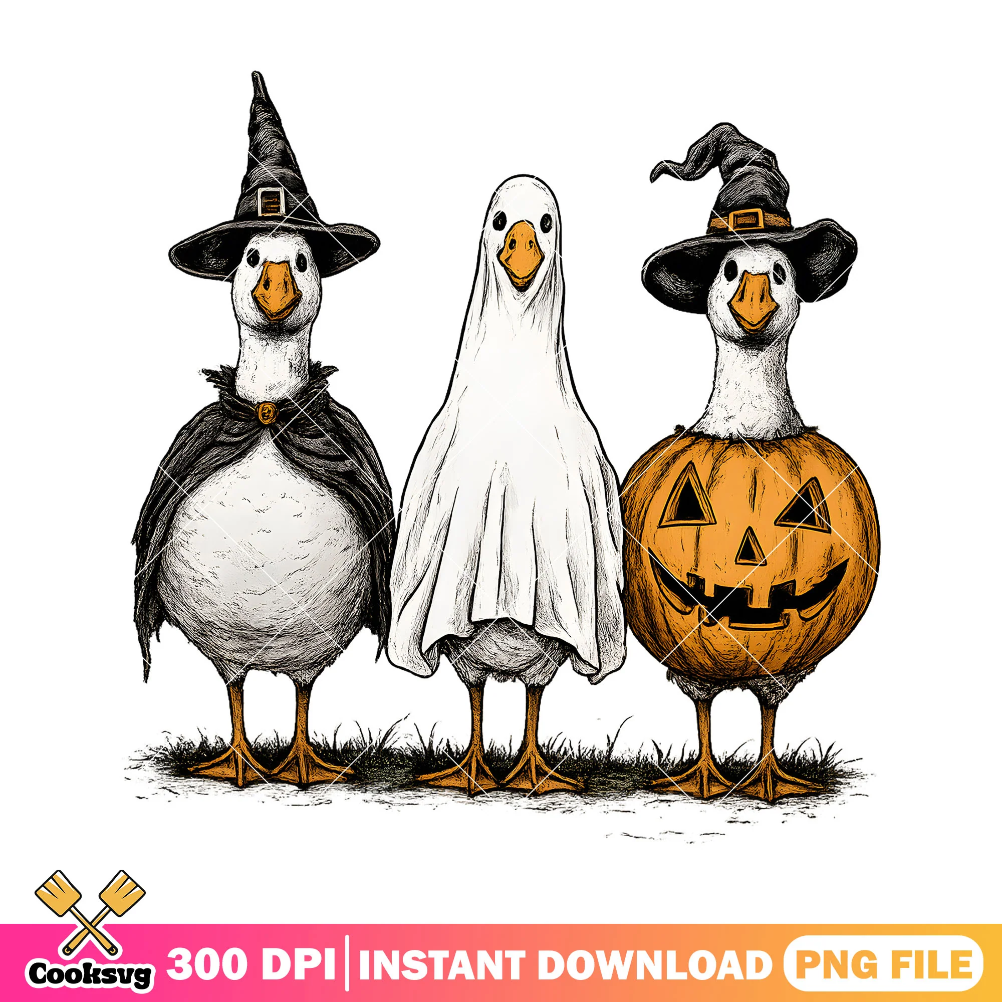 Silly halloween vibes png, silly goose png, goose halloween png