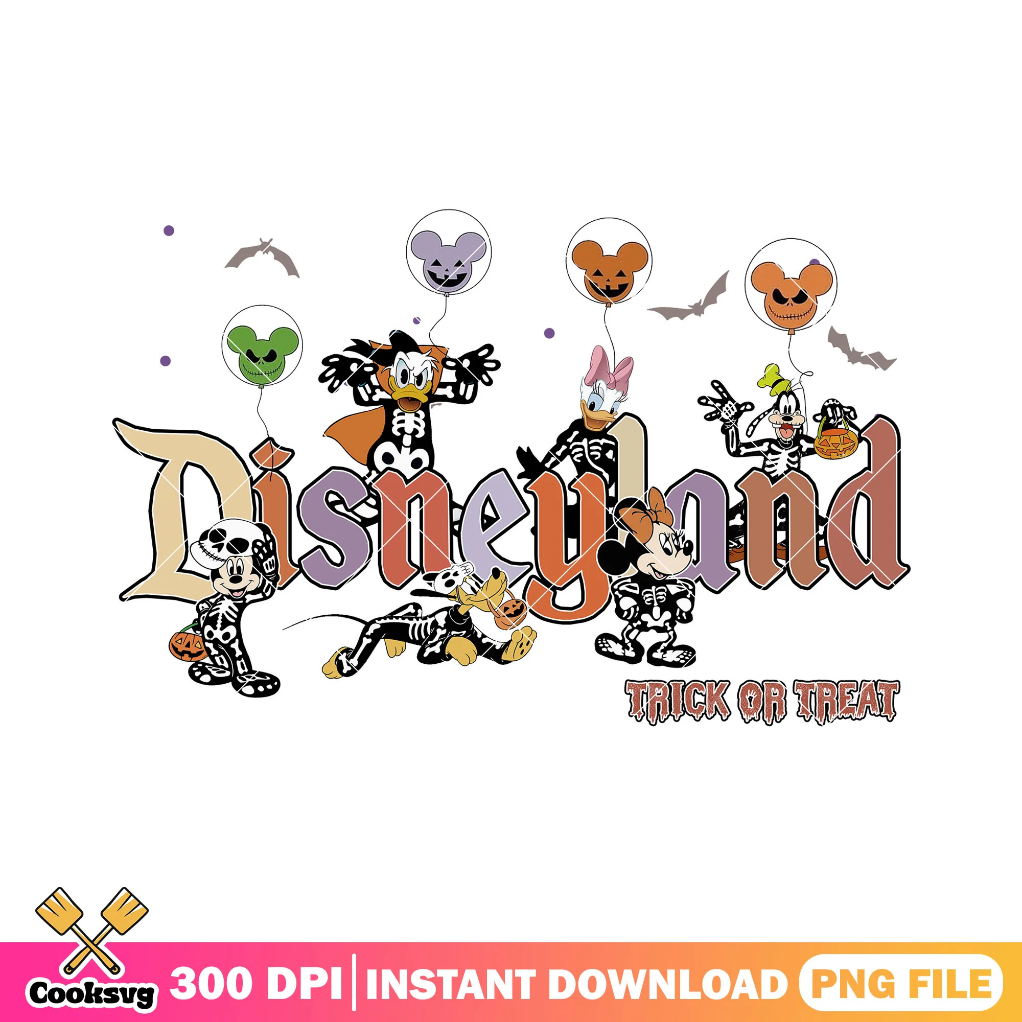 Silly mouse spooky land png, disney land png, happy halloween png