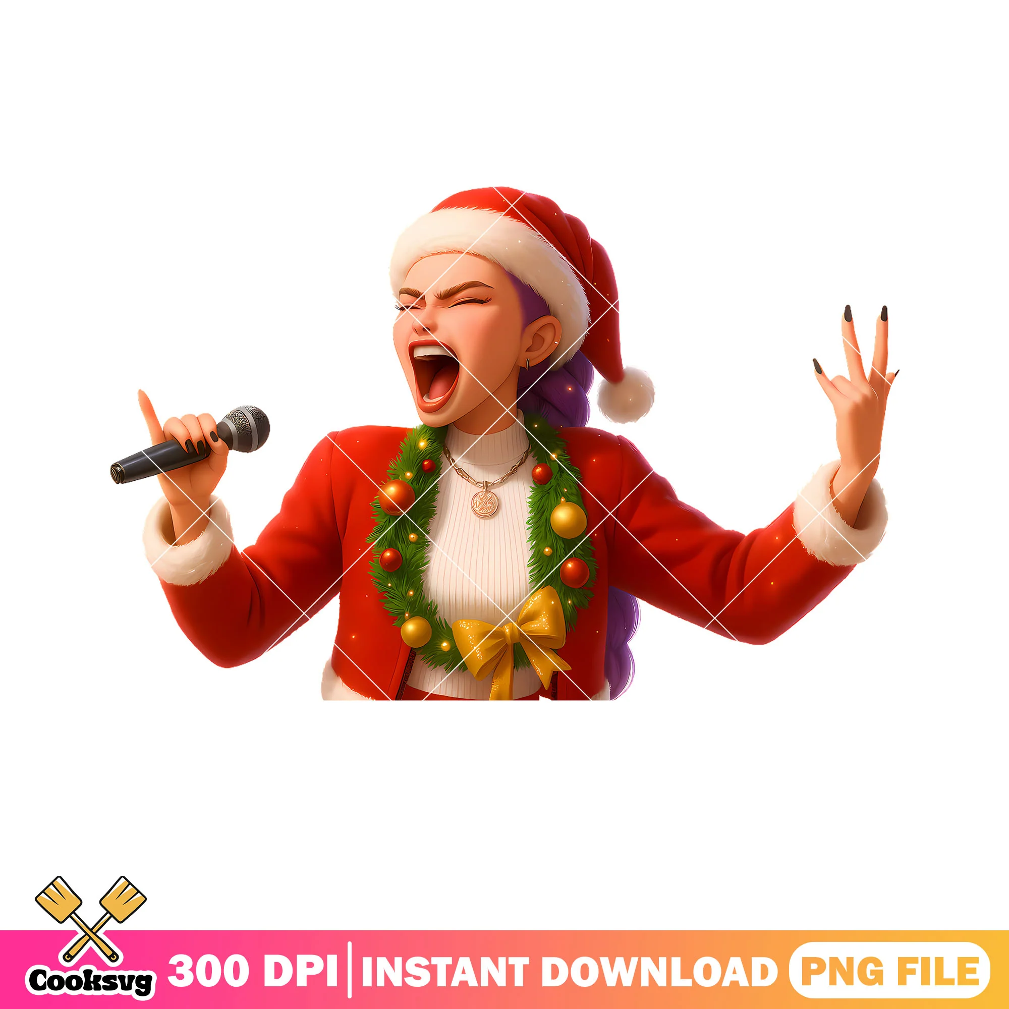 Singer rumi christmas png, kpop demon hunters png, rumi huntrix png