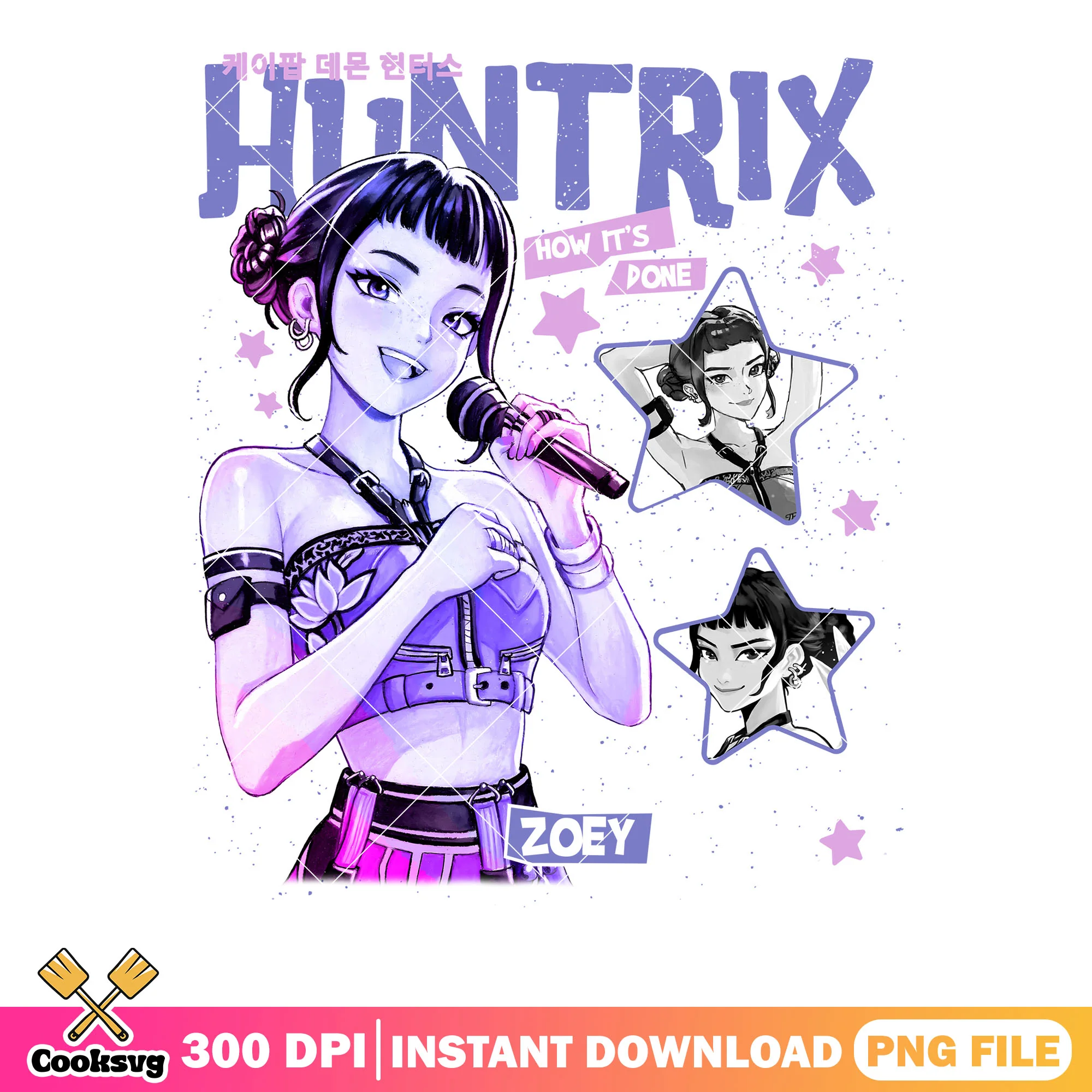 Singer zoey huntrix png, kpop demon hunters png, Huntrix songs png