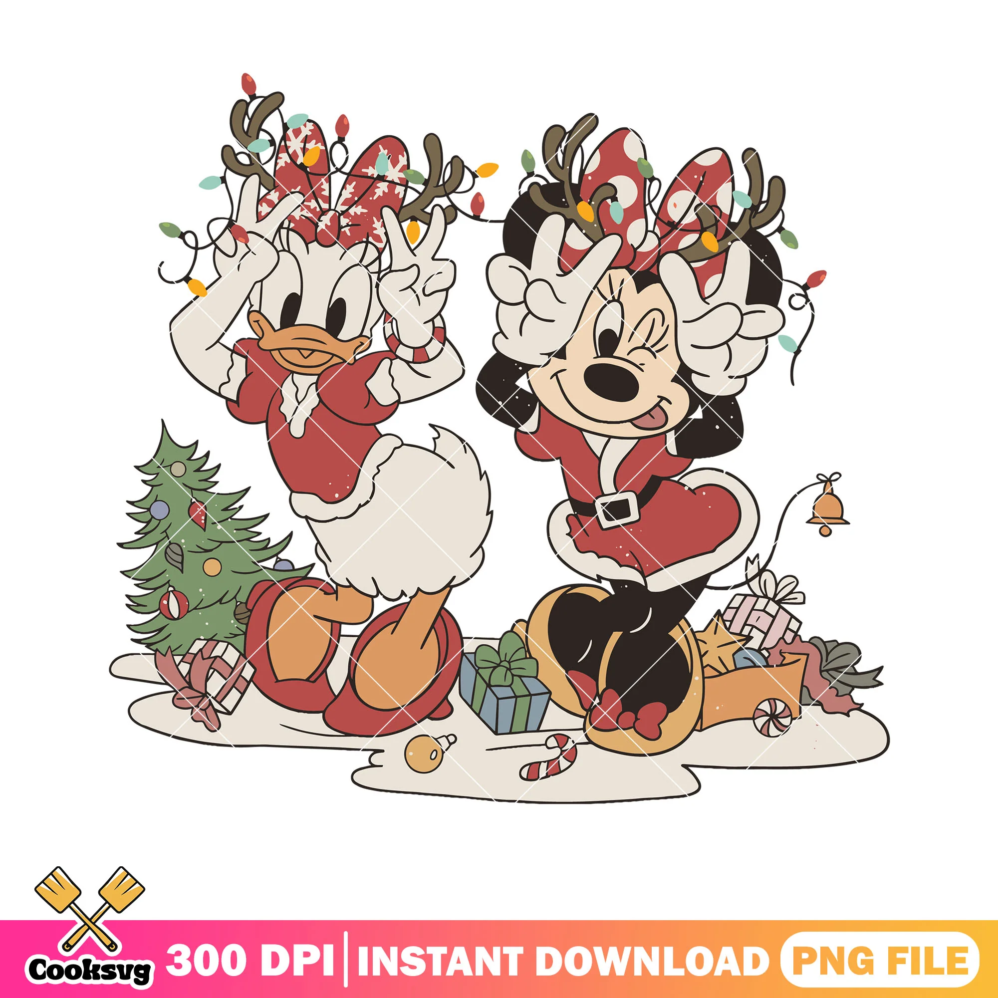 Sister group minnie mouse png, jingle bell png, disney christmas png