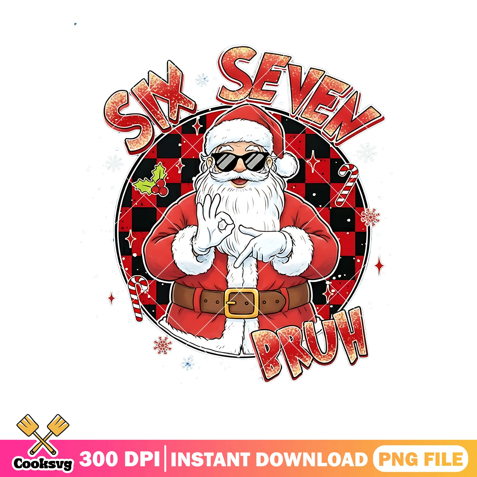 Six seven bruh png, merry christmas png, santa claus png