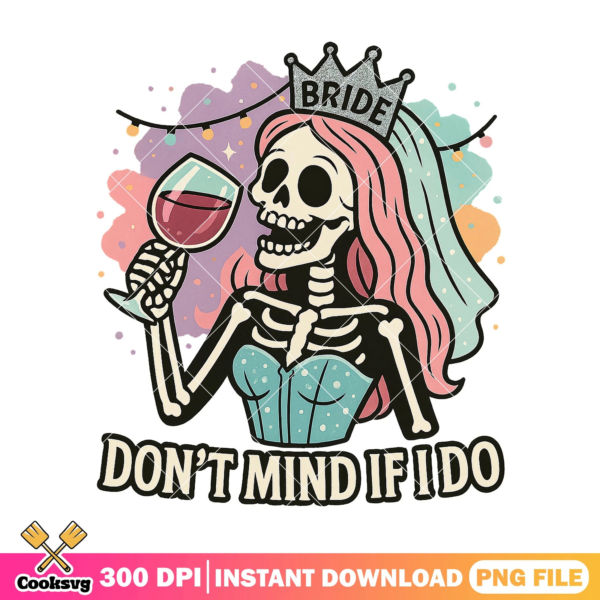 Skeleton cheers at wedding png, horror wedding png, wedding art png